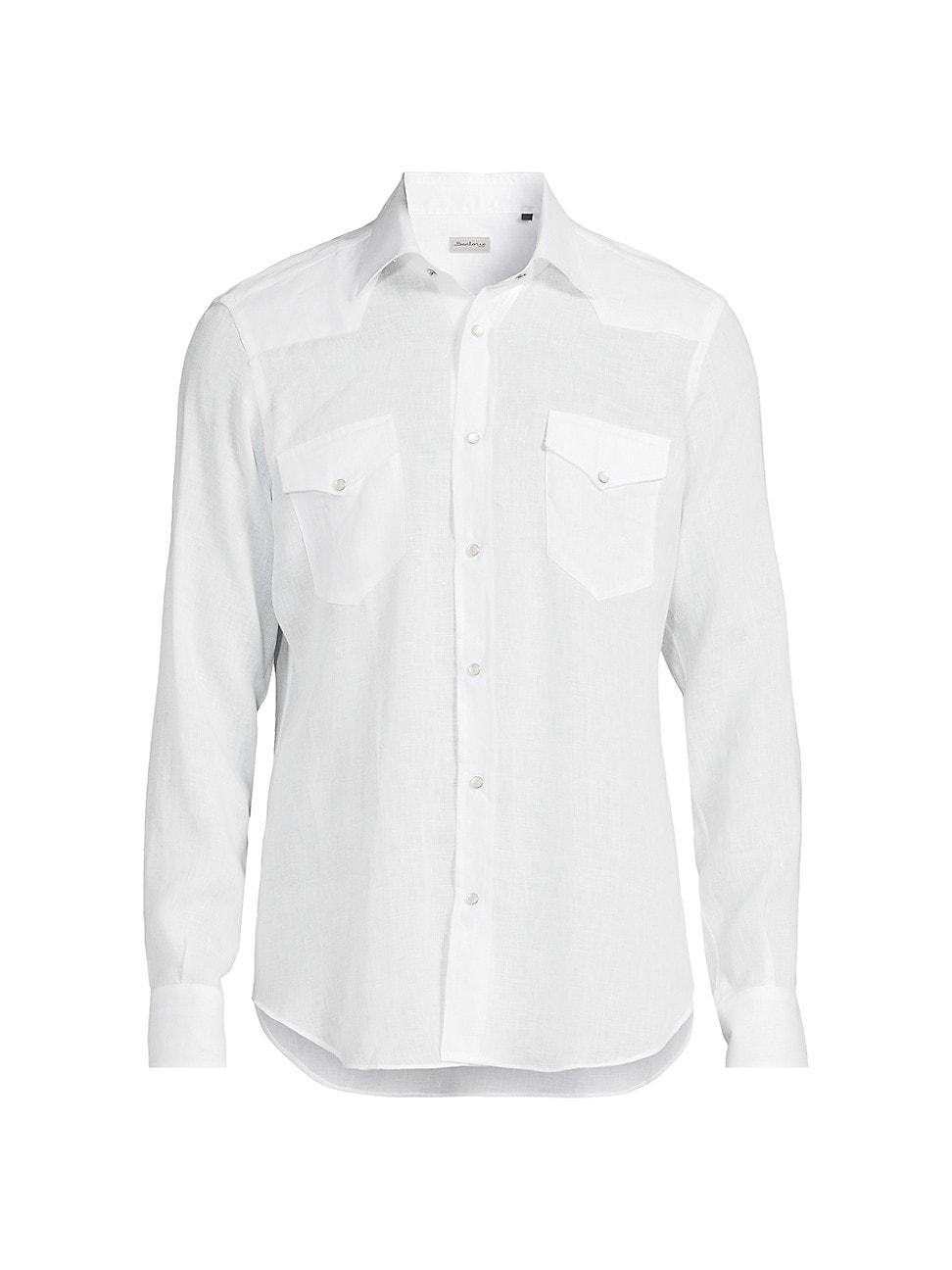 Mens Western Linen Shirt Product Image