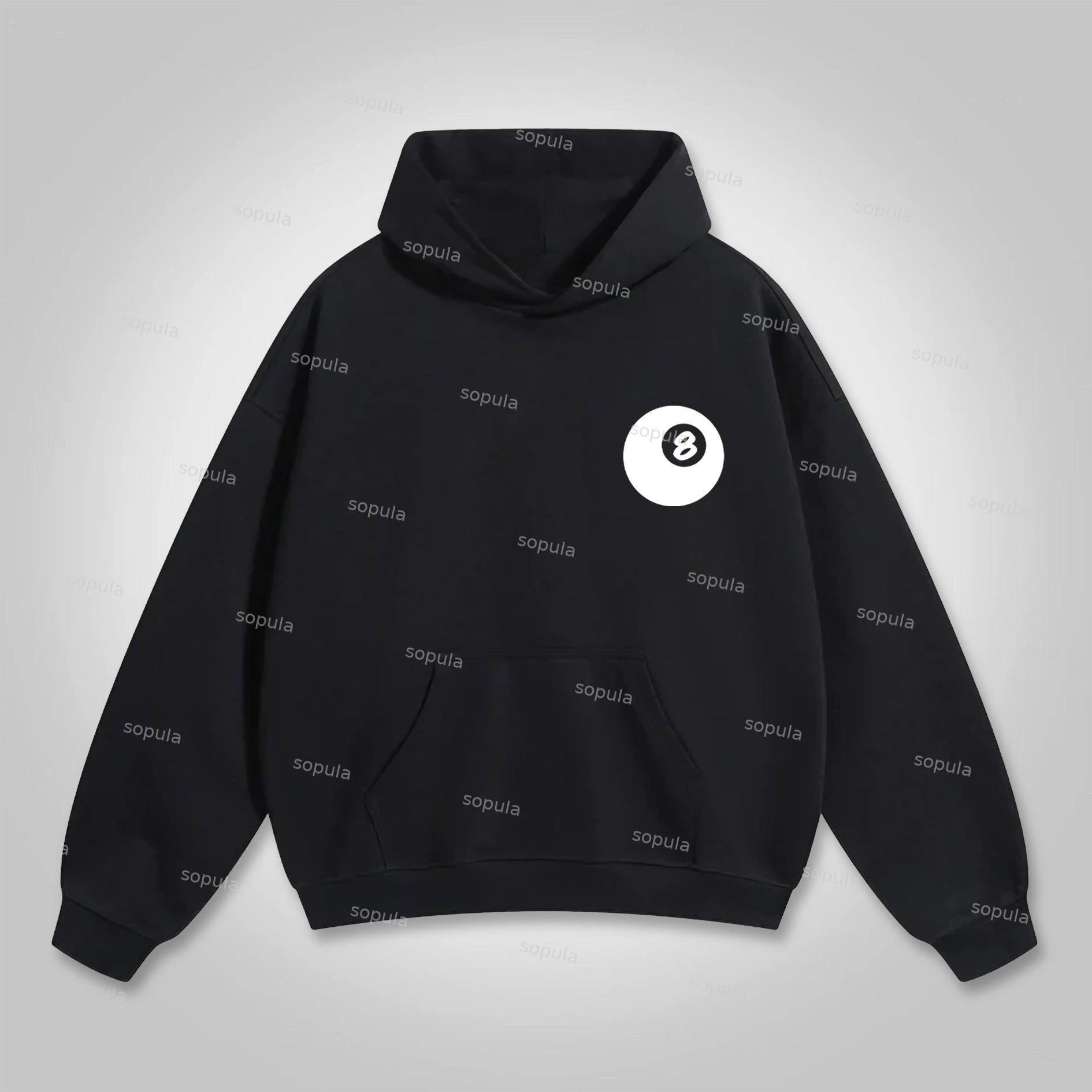 Sopula Vintage Black 8 Ball Graphic Pocket Hoodie Product Image