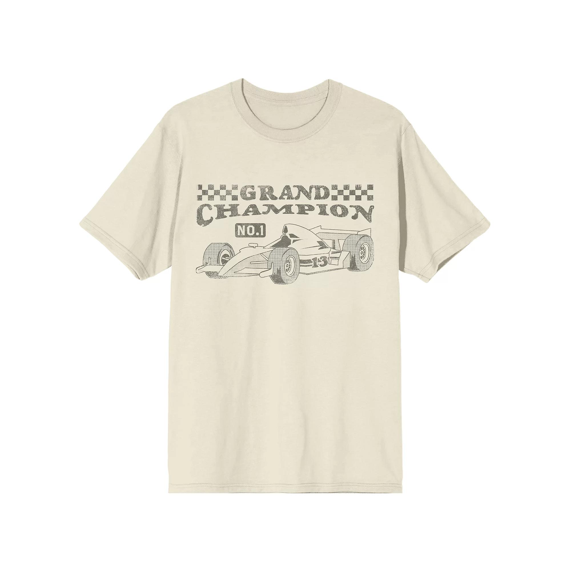 Men's Vintage Formula Racing Grand Champion Graphic Tee, Size: Medium, Beige Product Image