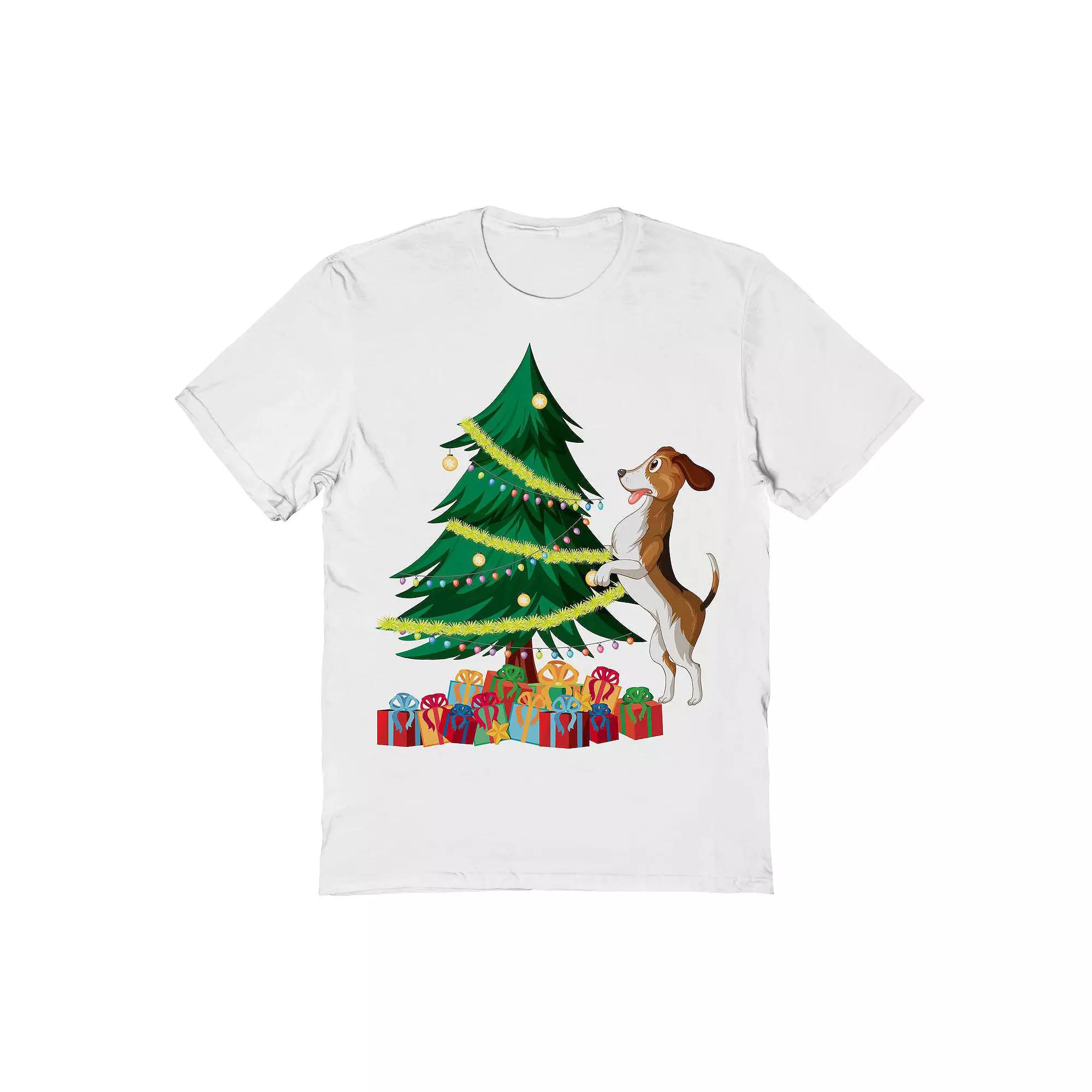 Men's Tree Dog Christmas Graphic Tee, Adult Unisex,  Product Image