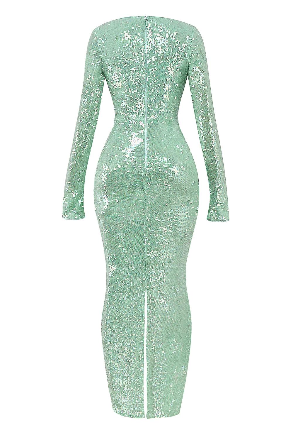 Titania  seafoam sequin maxi gown Product Image