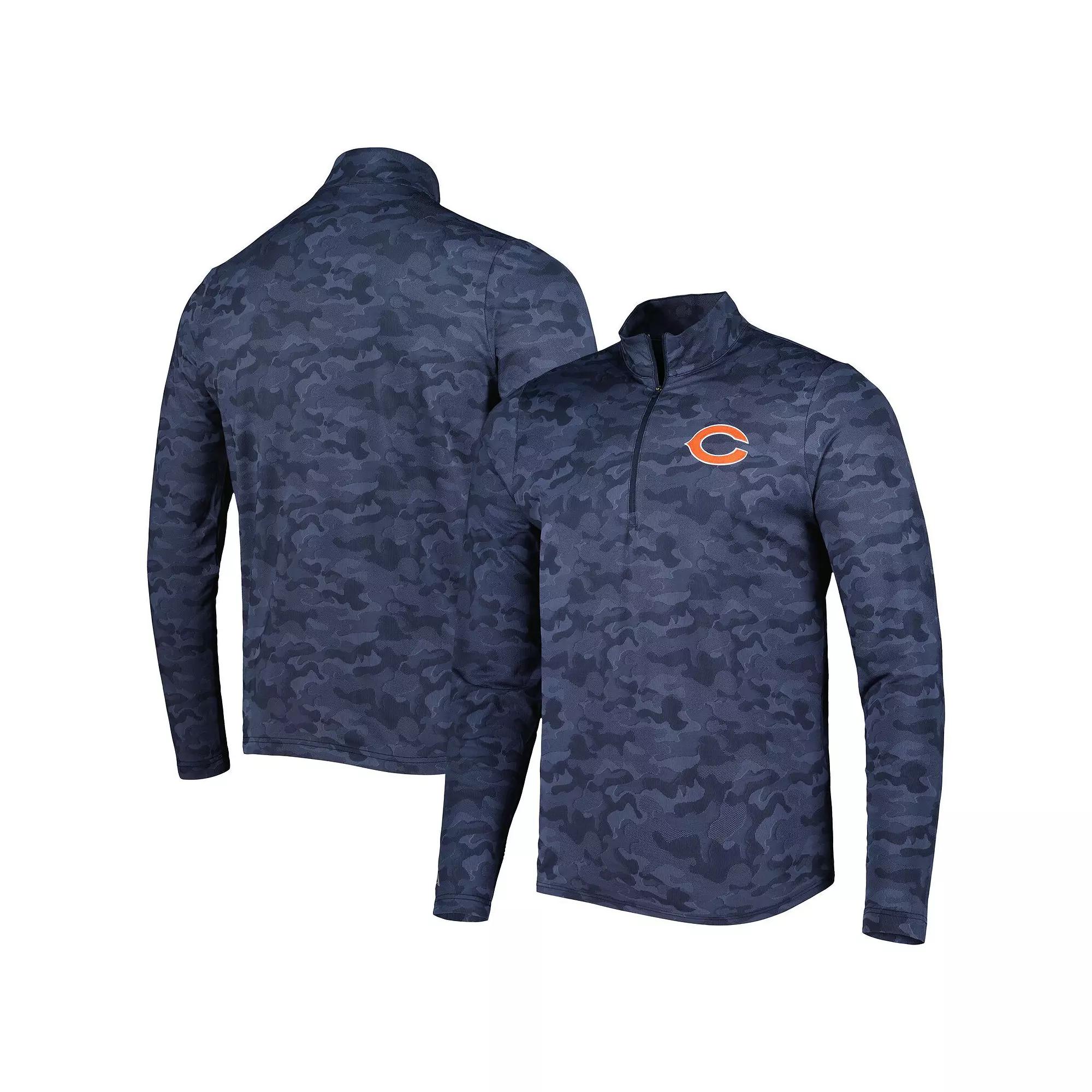 Men's Antigua Navy Chicago Bears Brigade Quarter-Zip Sweatshirt,  Product Image