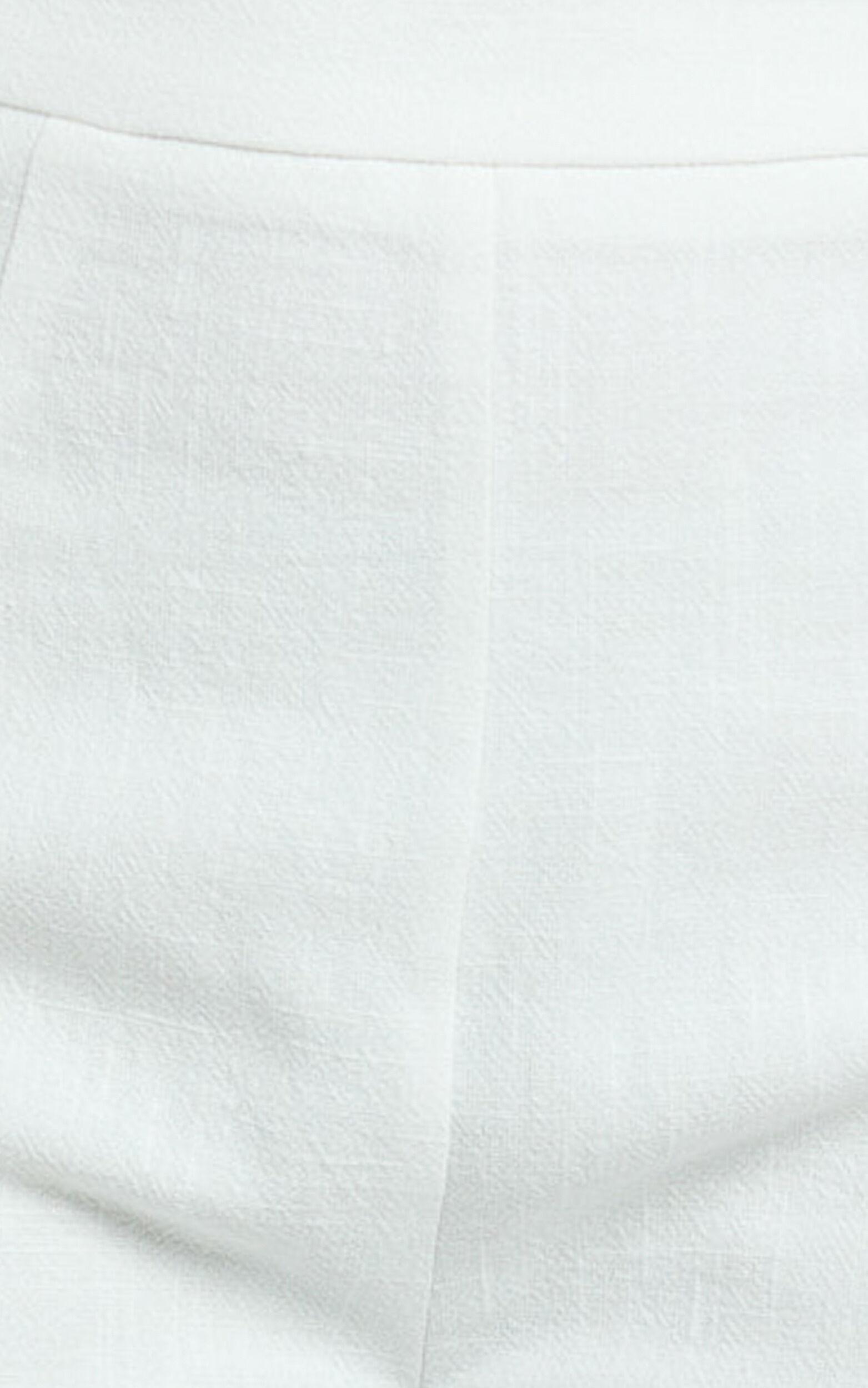 Narcisa Pants - Linen Look High Waist Bootleg Pants in White Product Image