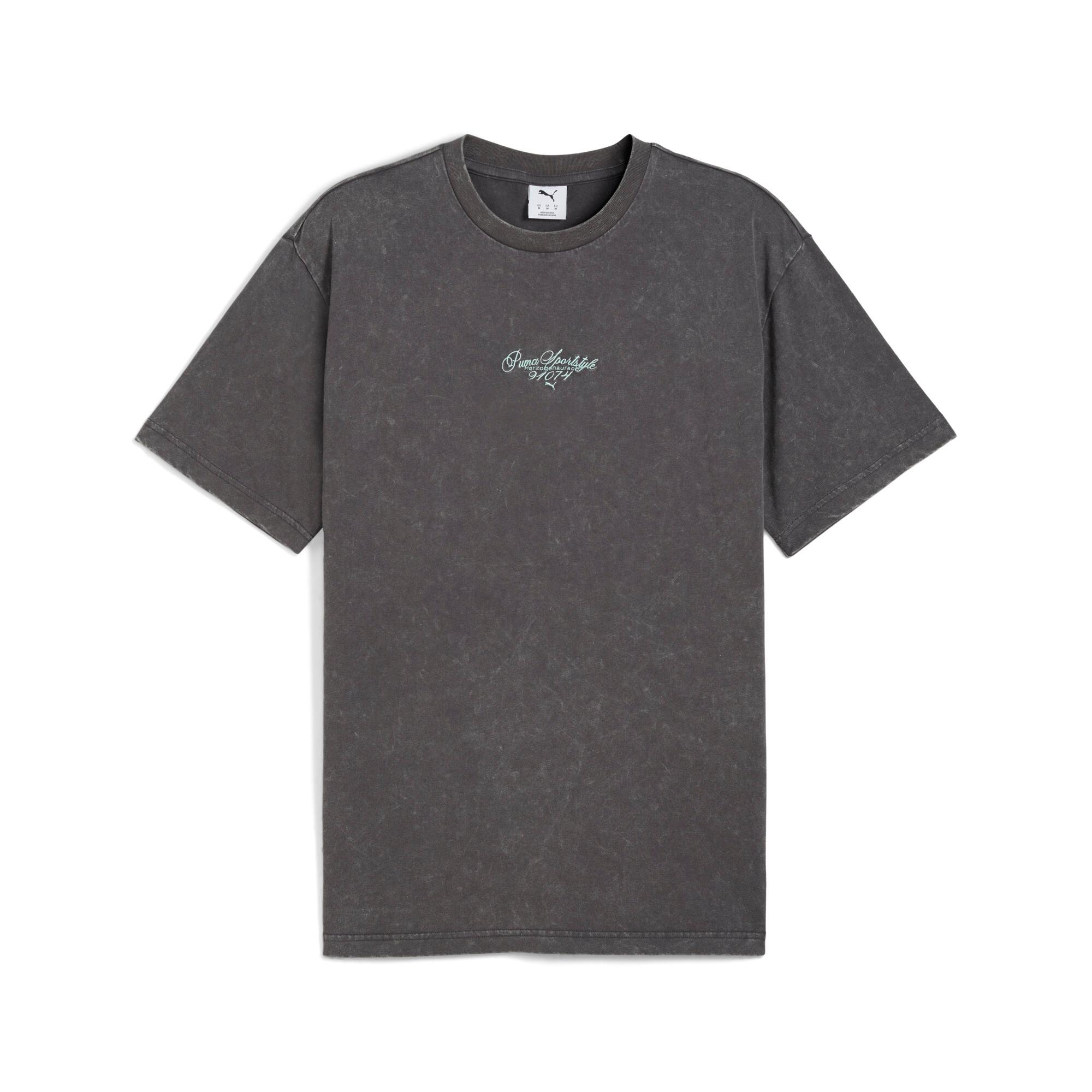 PUMA Graphic Relaxed Washed T-Shirt Men in Dusky Grey Product Image