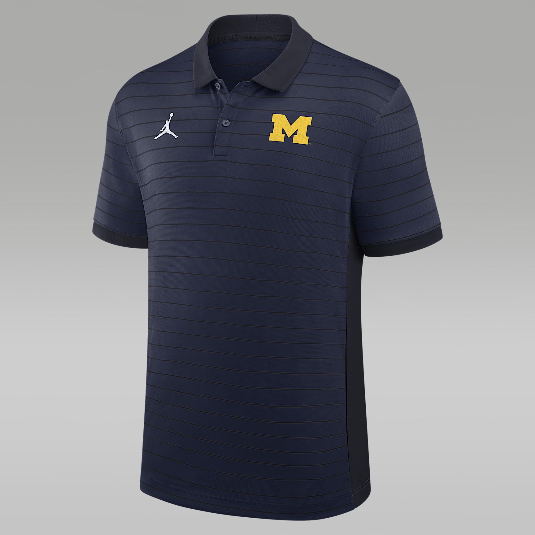 Mens Michigan Sideline Victory Stripe Jordan Brand Dri-FIT College Polo | 0JBG0CEBMWN-FR1 Product Image