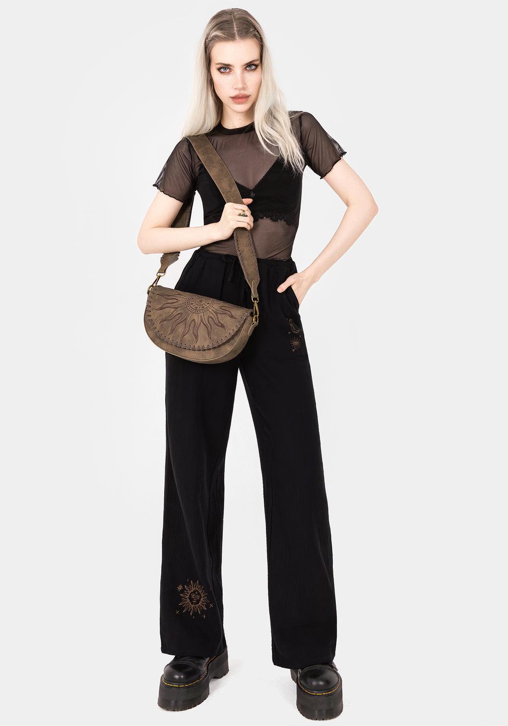 Cosmos Embroidered Wide Leg Trousers Product Image
