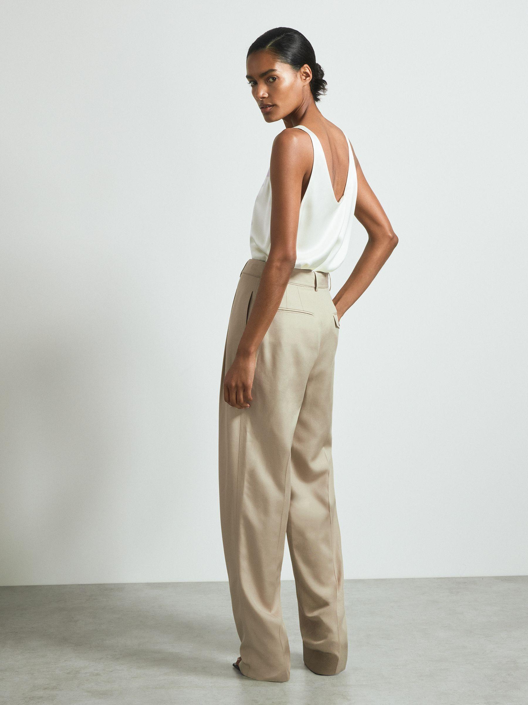 Atelier Belted Wide Leg Trousers in Neutral Product Image