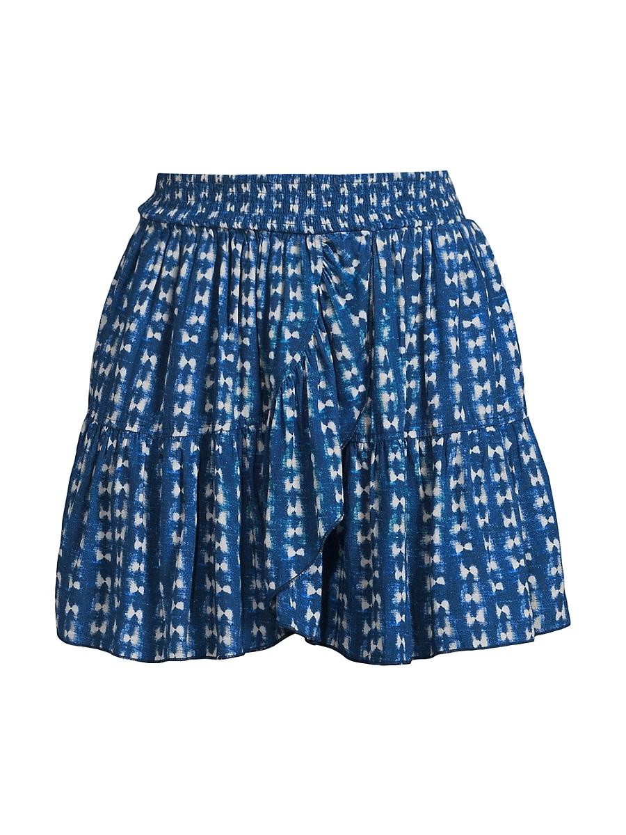 Womens Izzy Abstract Cotton-Blend Miniskirt Product Image