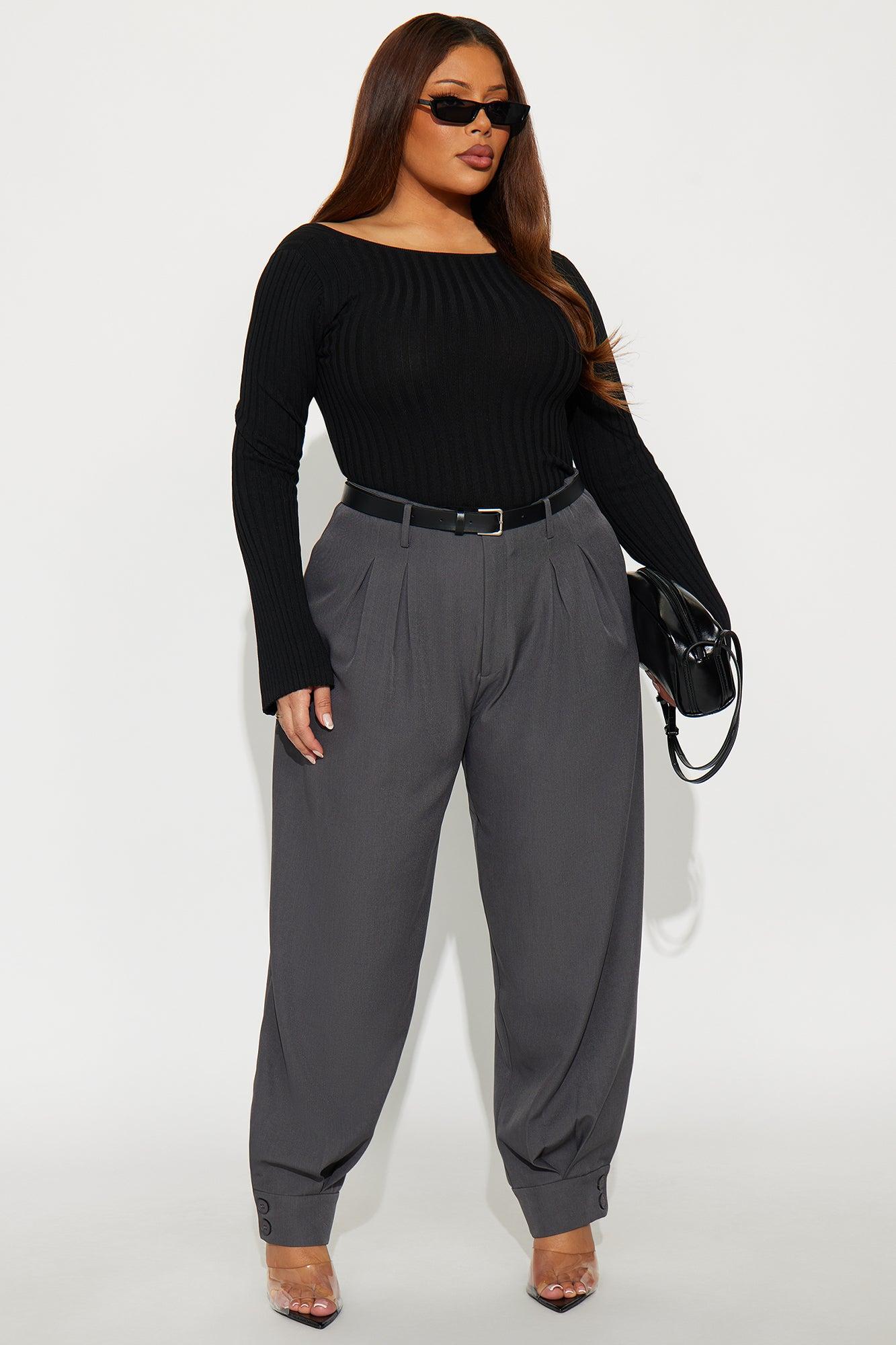 Helena Belted Trouser Pant - Charcoal Female Product Image