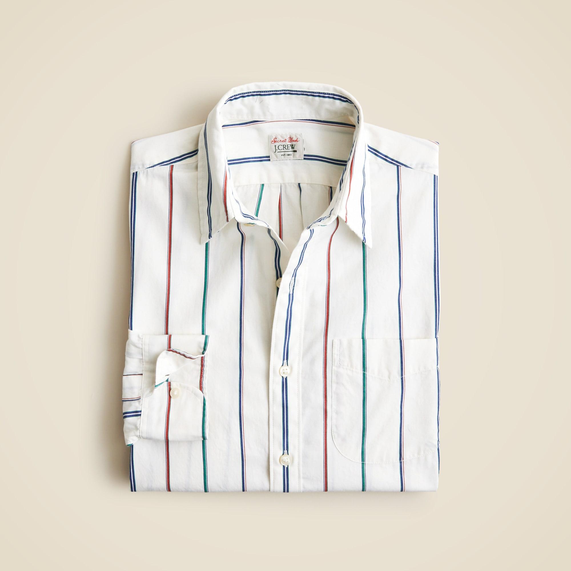 Secret Wash cotton poplin shirt with point collar Product Image