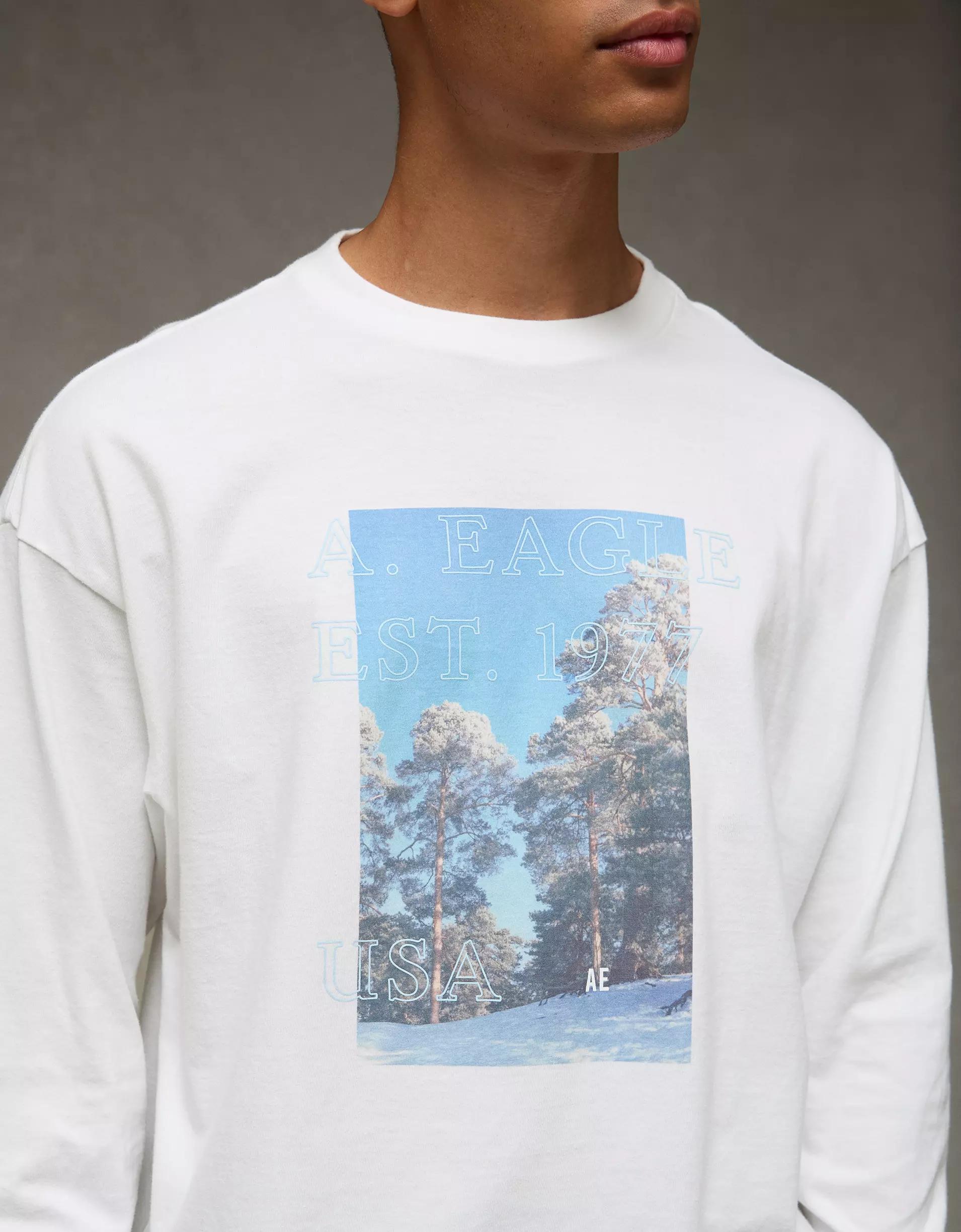 AE Boxy Long Sleeve Destination Graphic T-Shirt Product Image