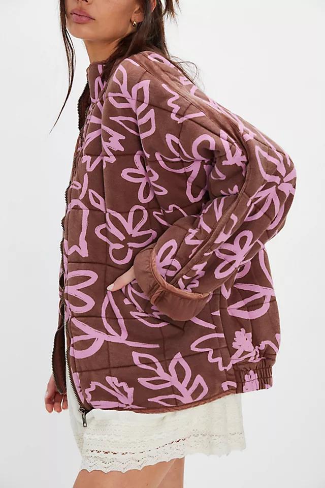 Printed Dolman Quilted Knit Jacket Product Image