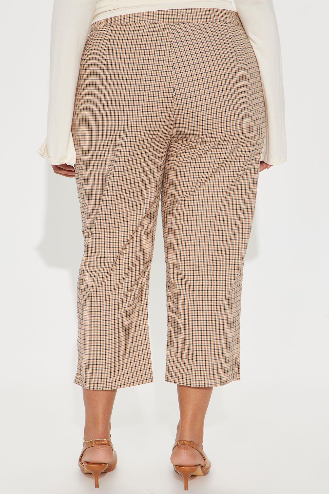 Natasha Plaid Capri Pant - Brown/combo Product Image
