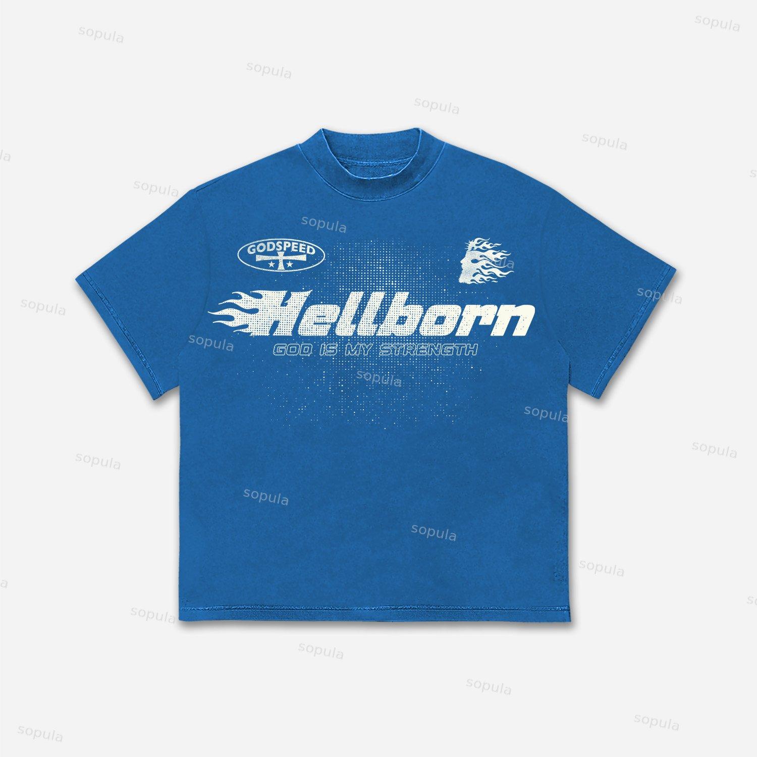 Jesus Flame Silhouette Network Vintage Graphic Cotton T-Shirt Product Image