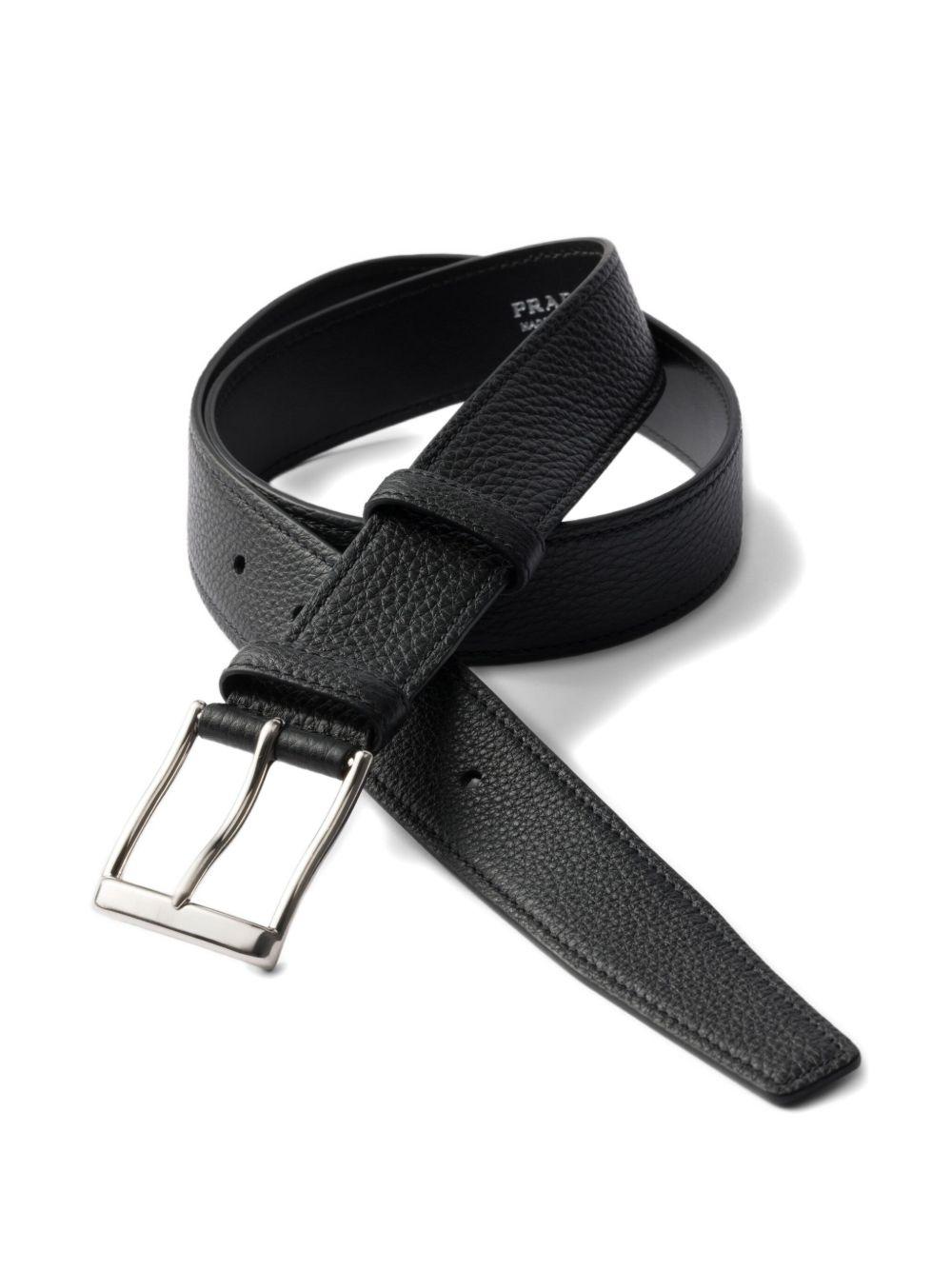 PRADA Men's Adjustable Leather Belt In Black Product Image