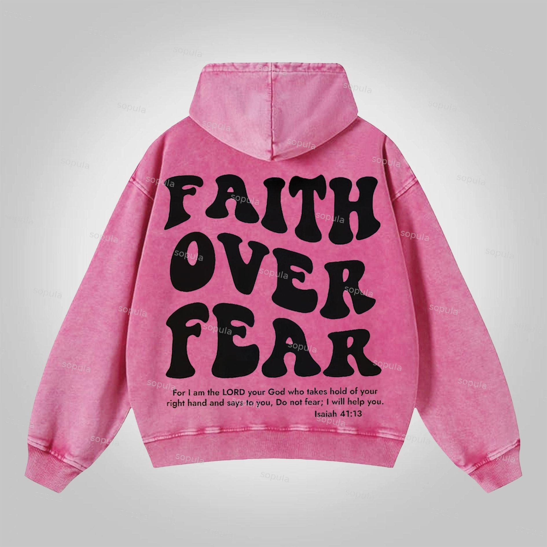 Sopula Faith Over Fear Graphic Acid Washed Hoodie Product Image