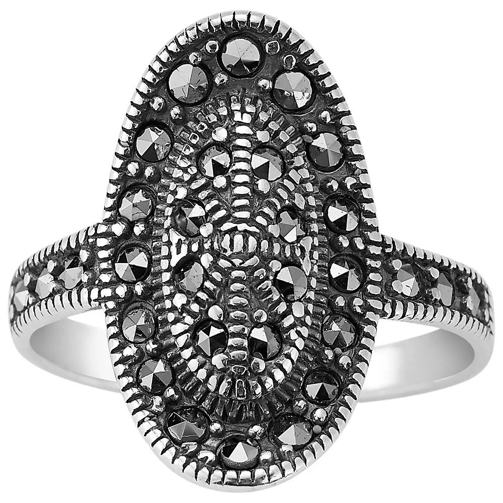 Sunkissed Sterling Rhodium Over Sterling Silver Cubic Zirconia Oval Ring, Women's, Size: 9, Silver Tone Product Image