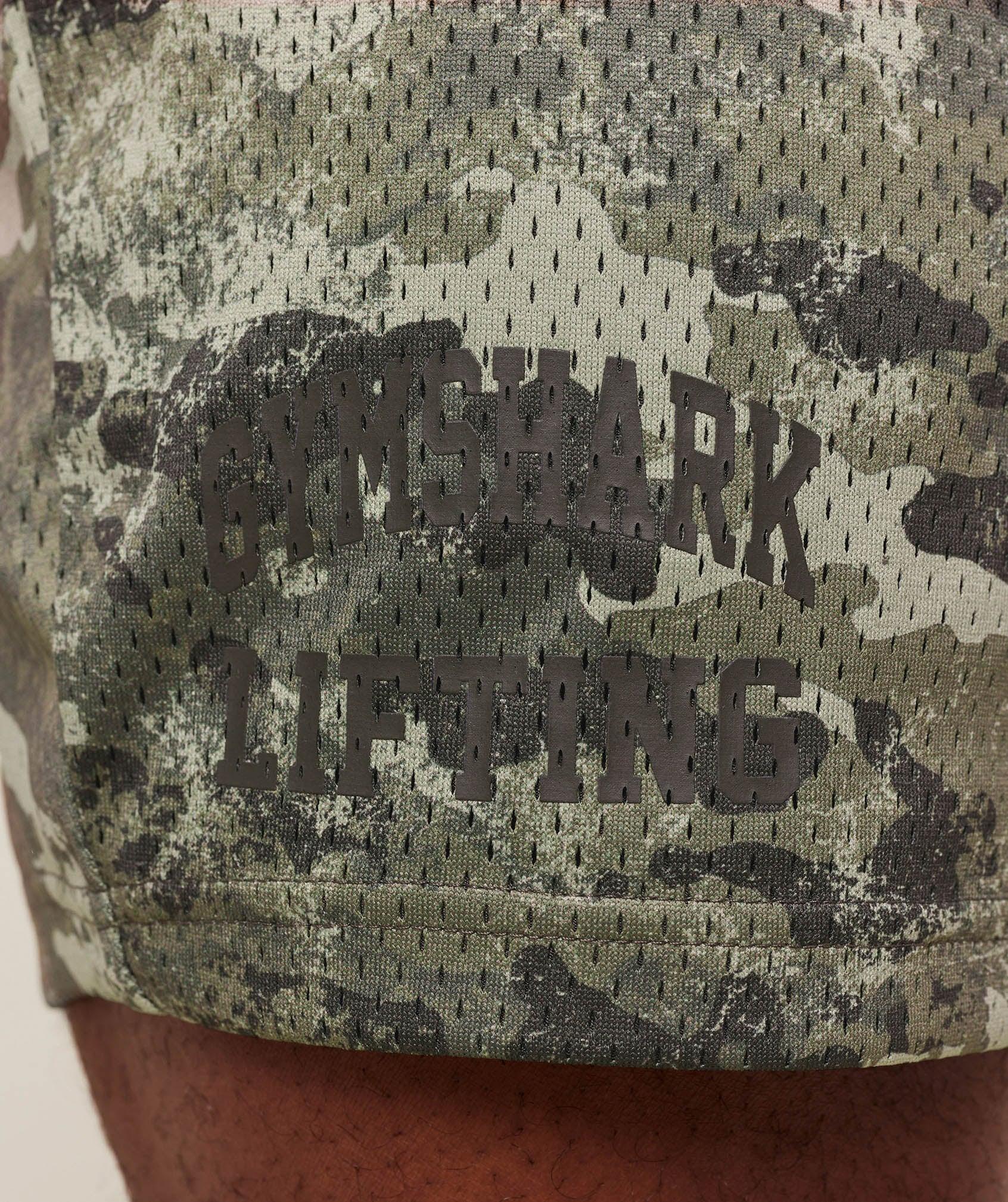 Gymshark Lifting Mesh 5" Shorts - Chalk Green Male Product Image