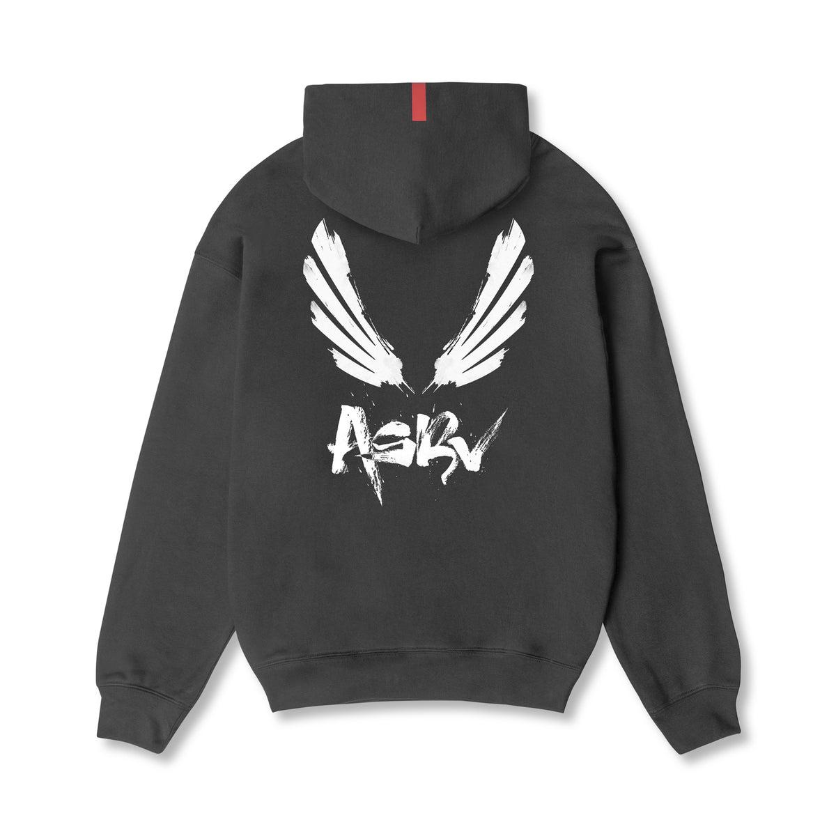 0874. Tech-Terry™ Zip Pocket Hoodie - Space Grey/White "Brush Wings/ASRV" Product Image