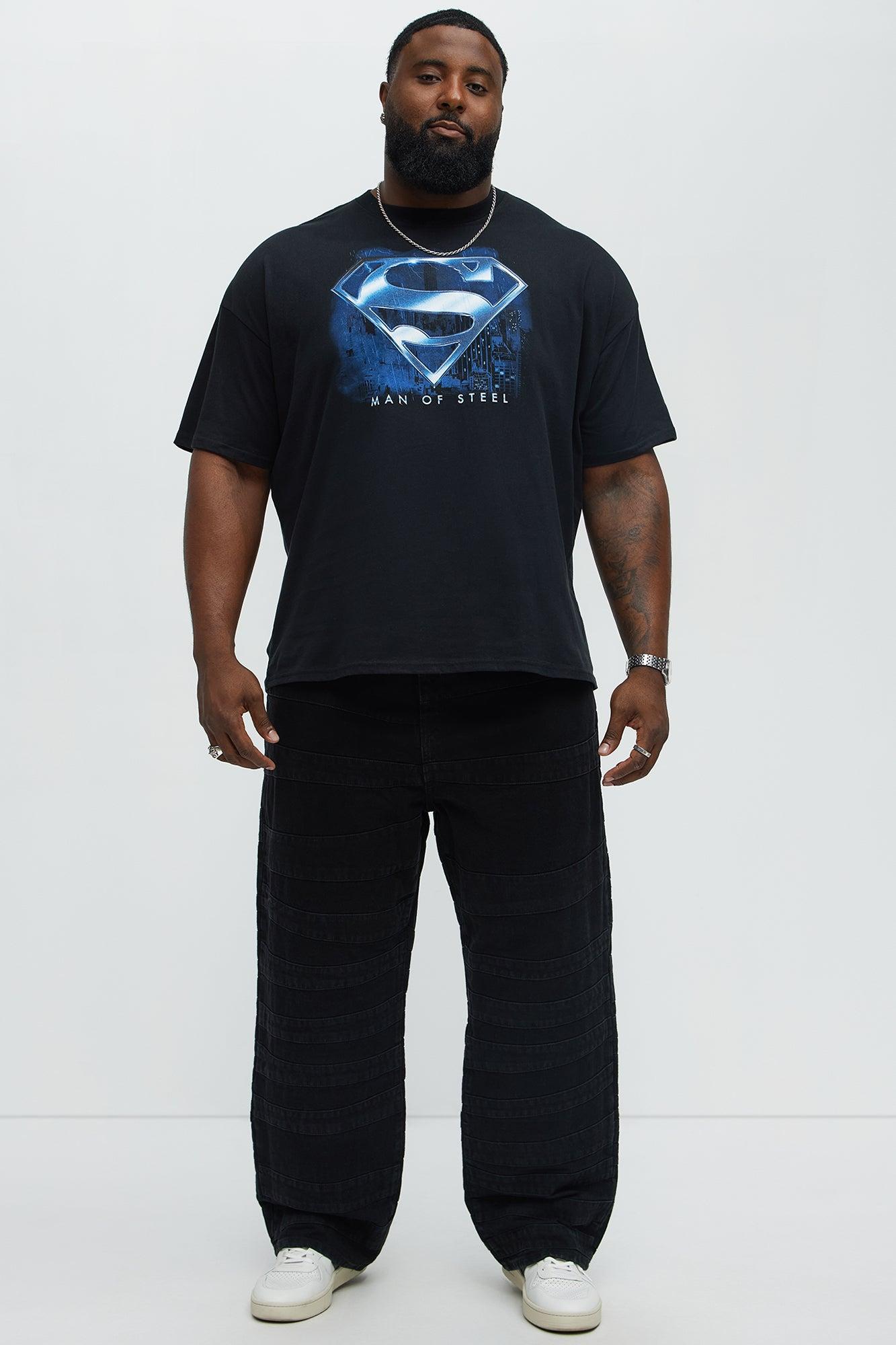 Superman Steel Of Strength Oversized Short Sleeve Tee - Black Product Image