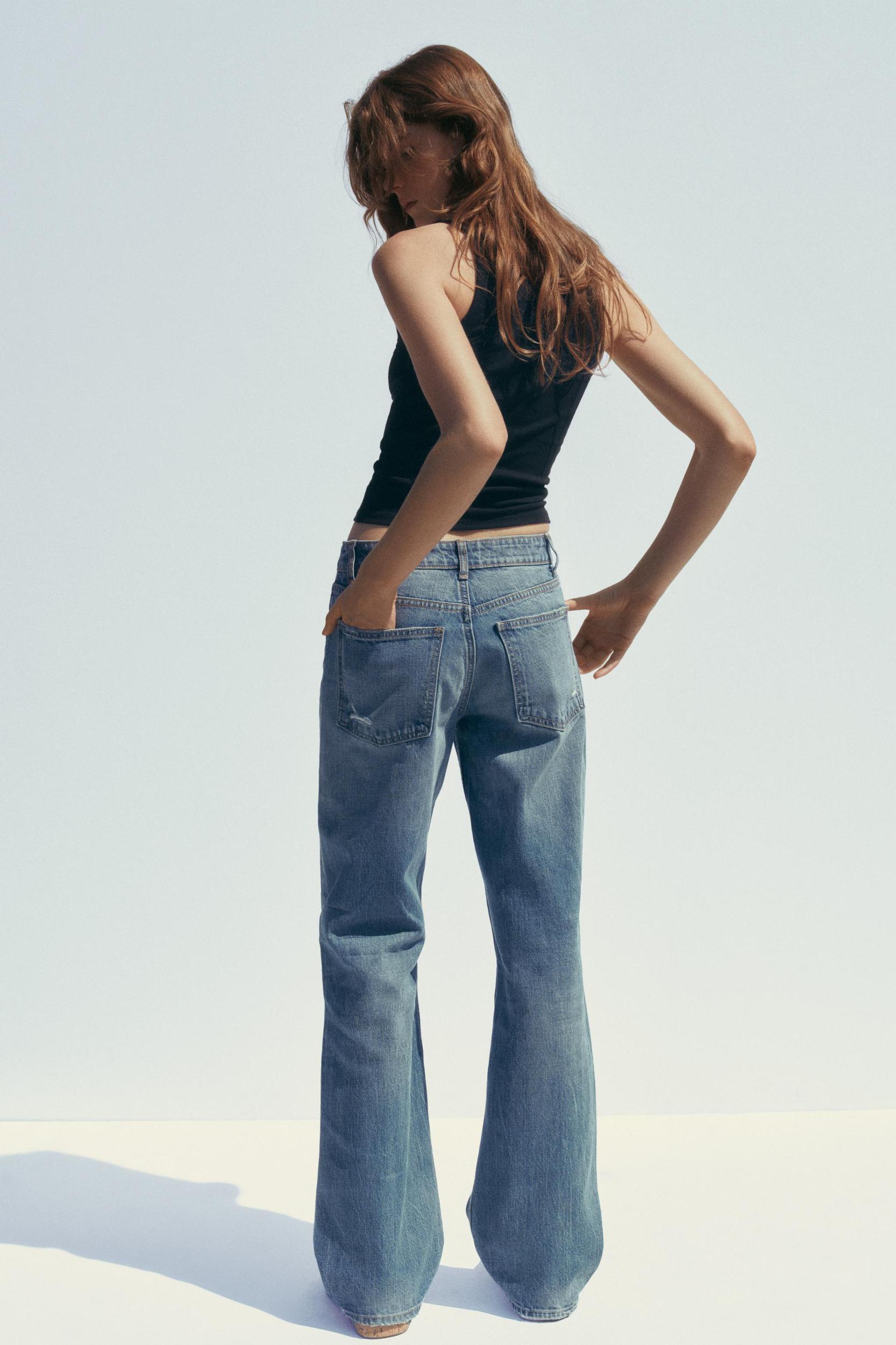 TRF MID-RISE RIPPED WIDE LEG JEANS Product Image