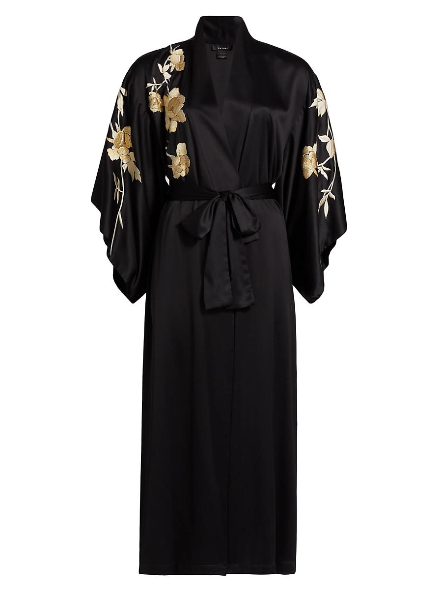 Womens Peony Blossom Embroidered Robe Product Image
