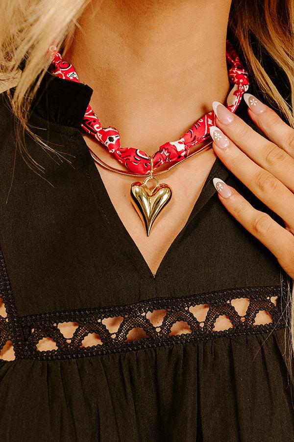 Happy Heart Bandana Scarf Necklace Product Image