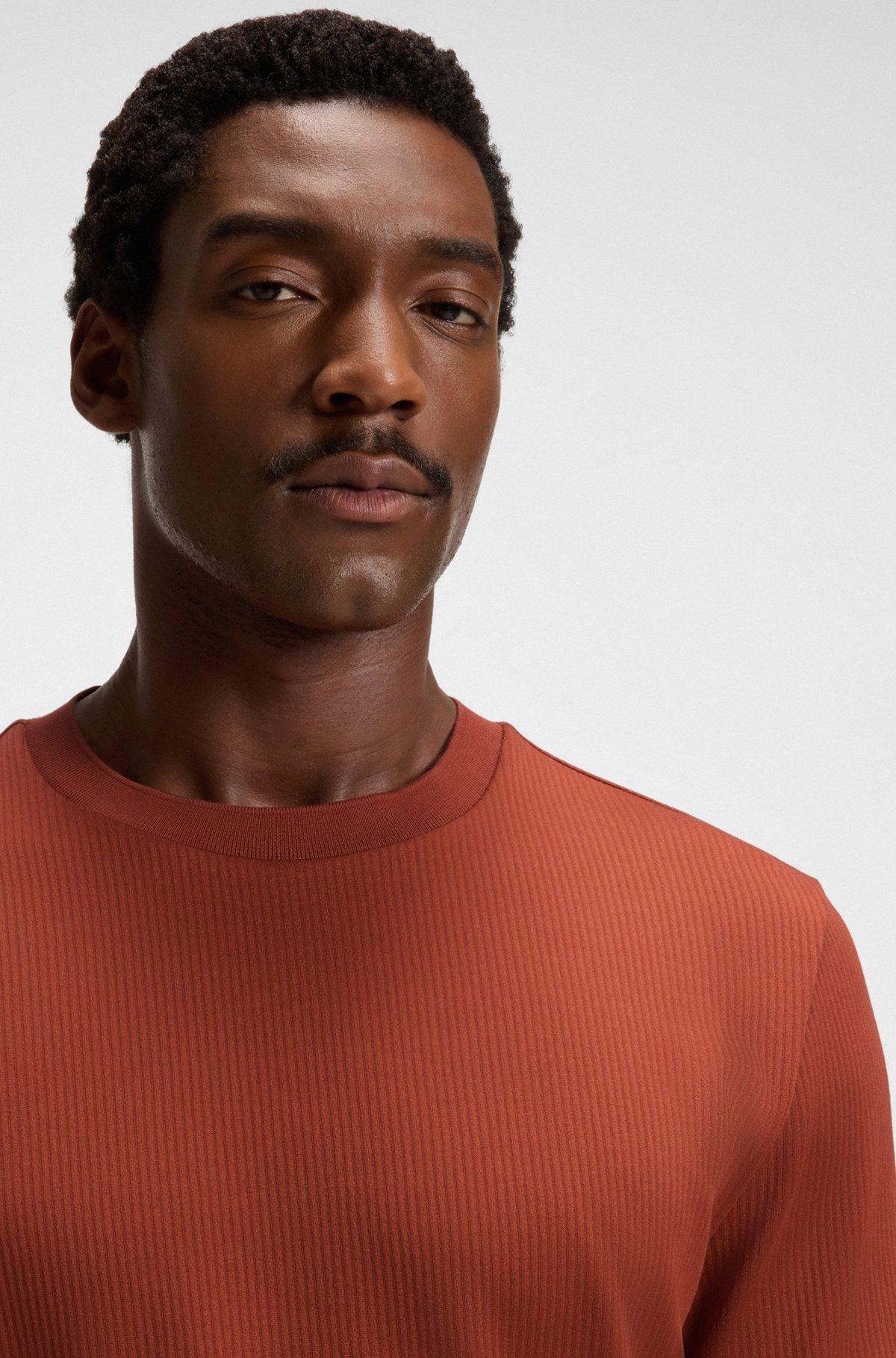 Regular-fit T-shirt in seersucker fabric Product Image