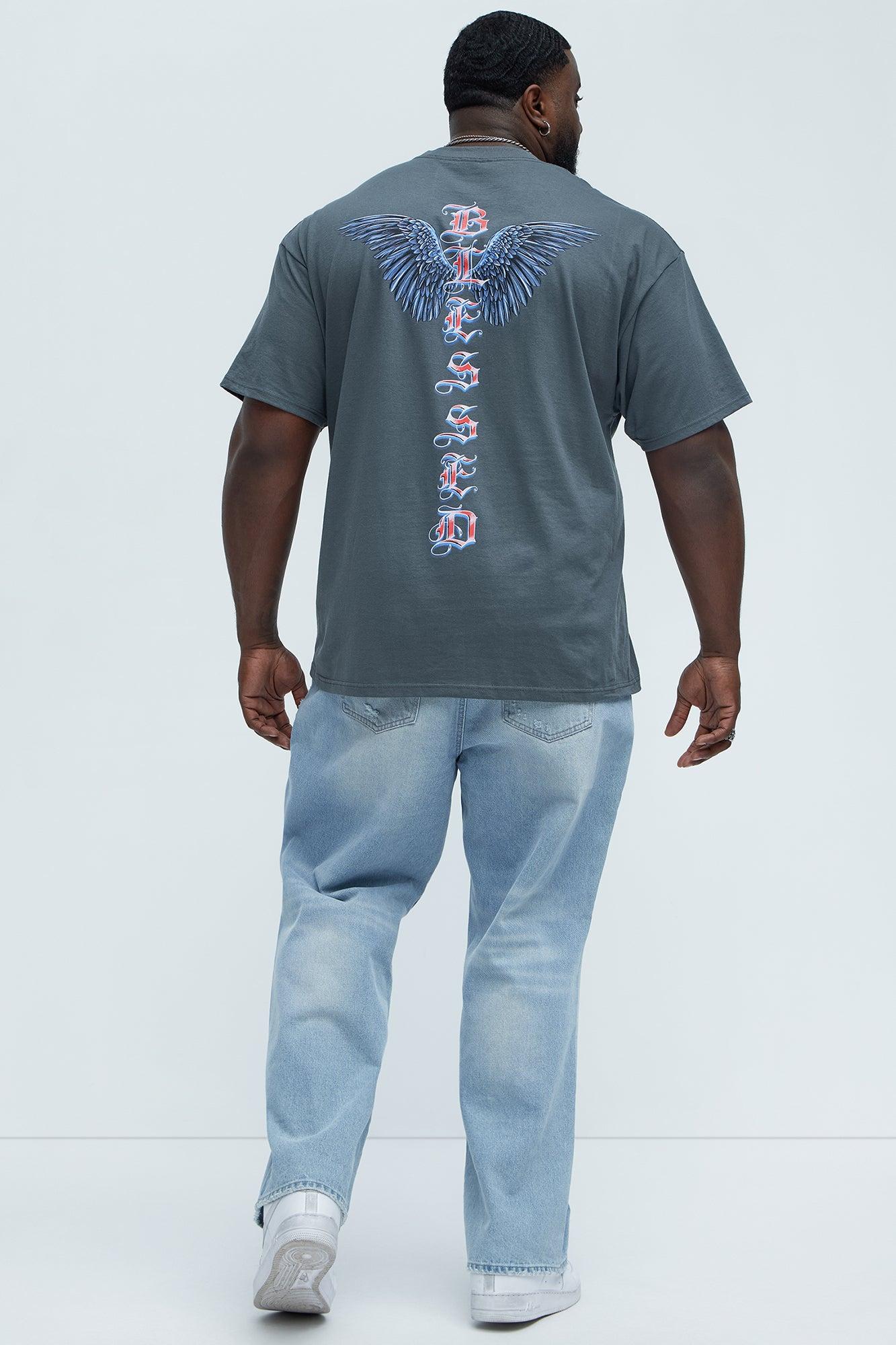 Blessed Wings Short Sleeve Tee - Charcoal Product Image