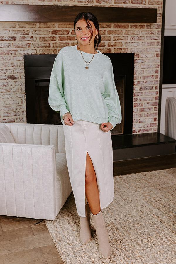 Let's Take A Trip Knit Sweater in Mint Product Image