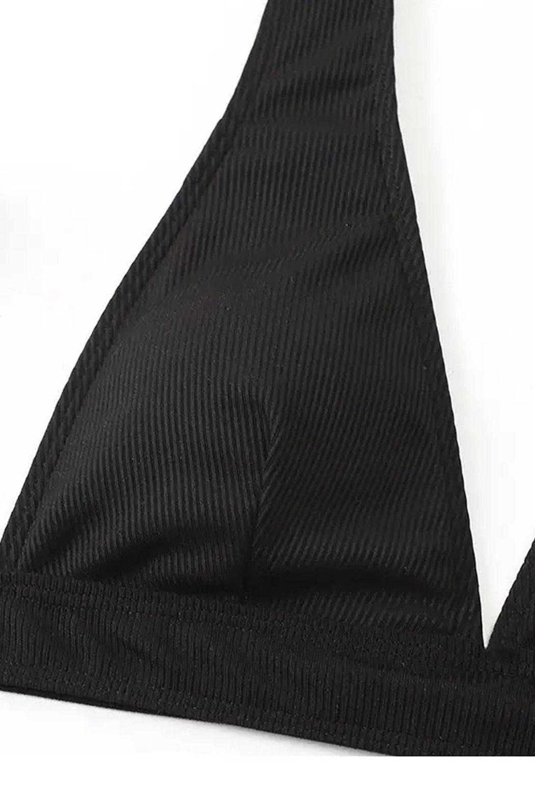 Ribbed Black Bikini Product Image