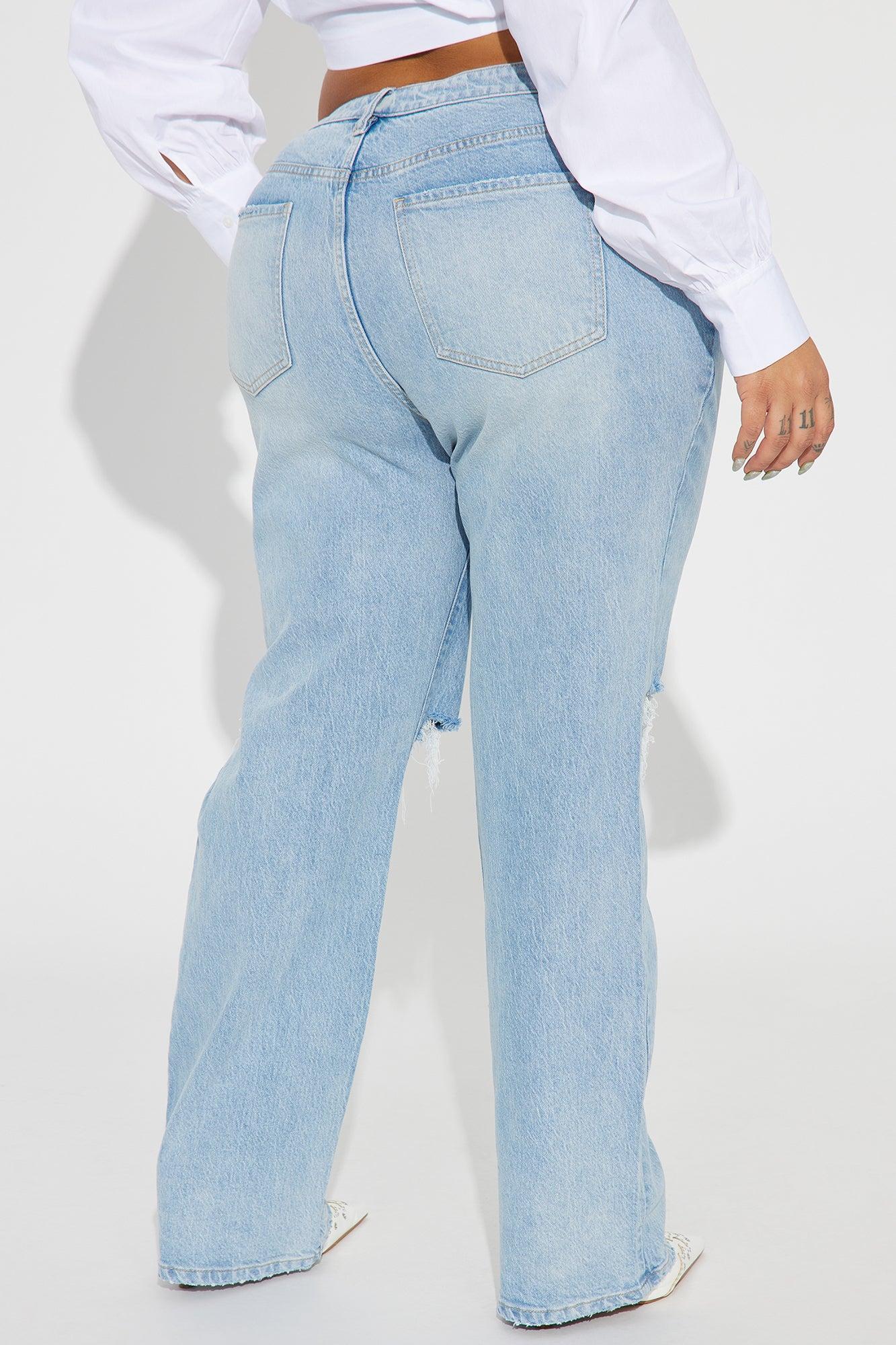 Playing Games Ripped Straight Leg Jeans - Medium Wash Product Image