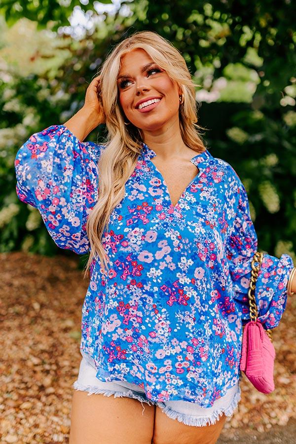 Making Joy Shift Top in Blue Curves Product Image