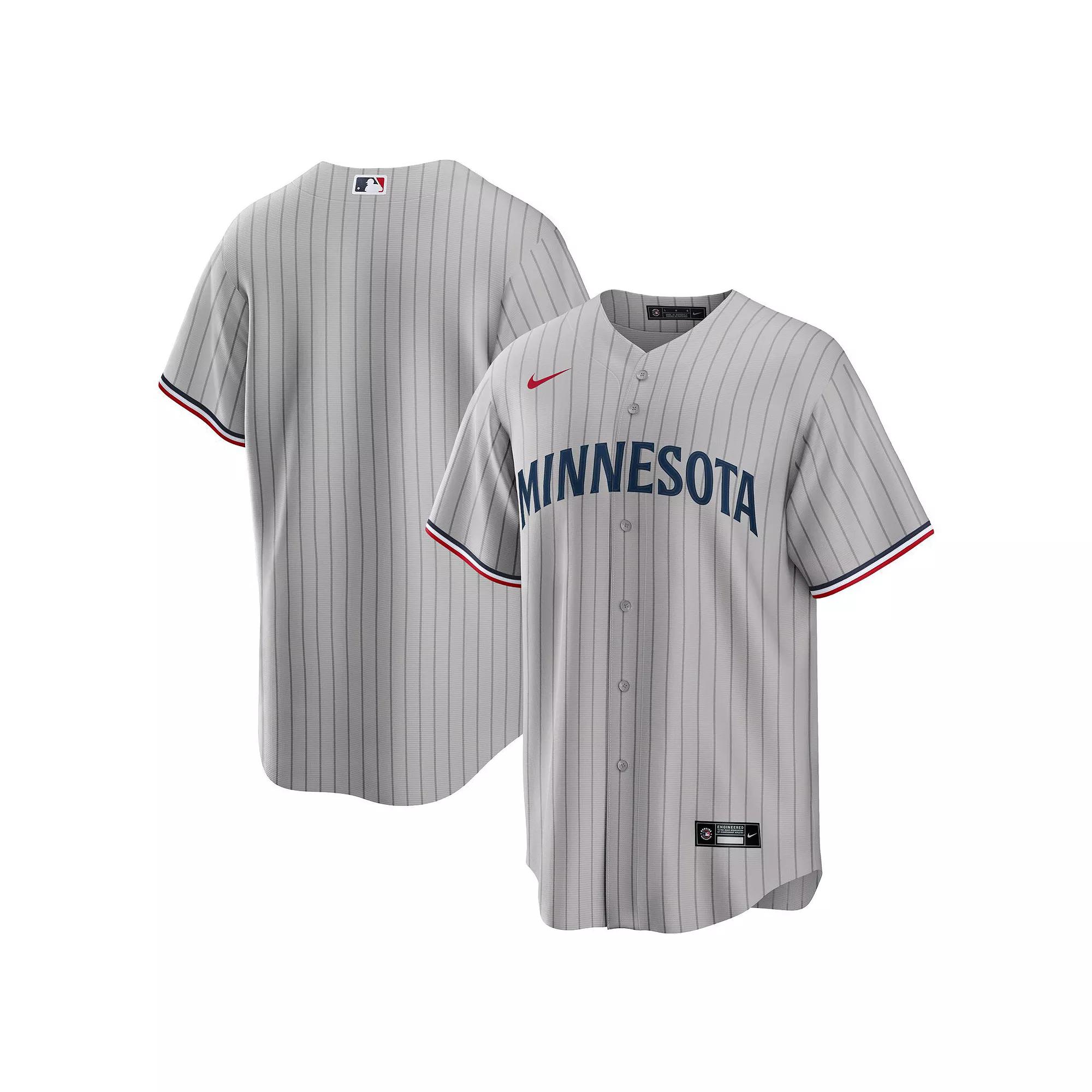 Men's Nike Gray Minnesota Twins Road Replica Team Jersey,  Product Image