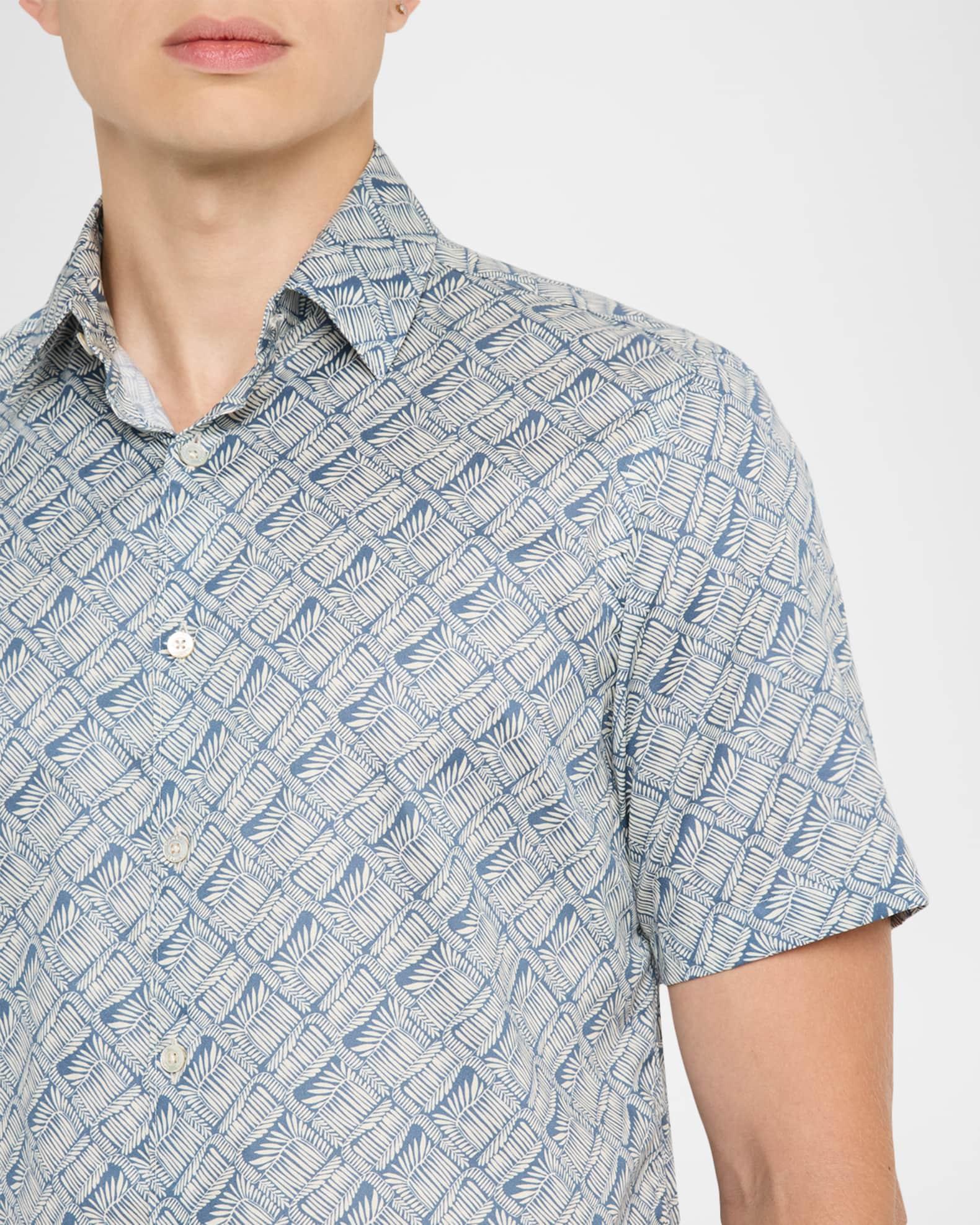 Men's Printed Cotton Short-Sleeve Shirt Product Image