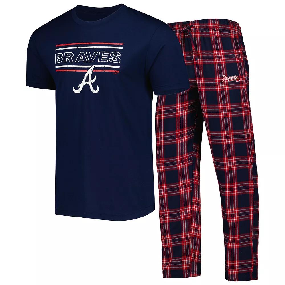 Men's Concepts Sport Navy/Red Atlanta Braves Badge T-Shirt & Pants Sleep Set,  Product Image