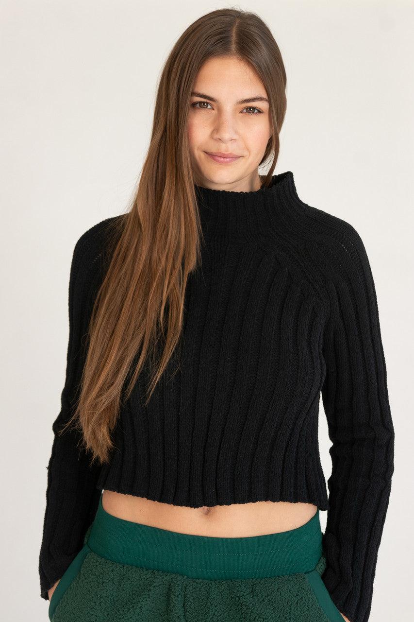 Black Funnel Neck Sweater Product Image