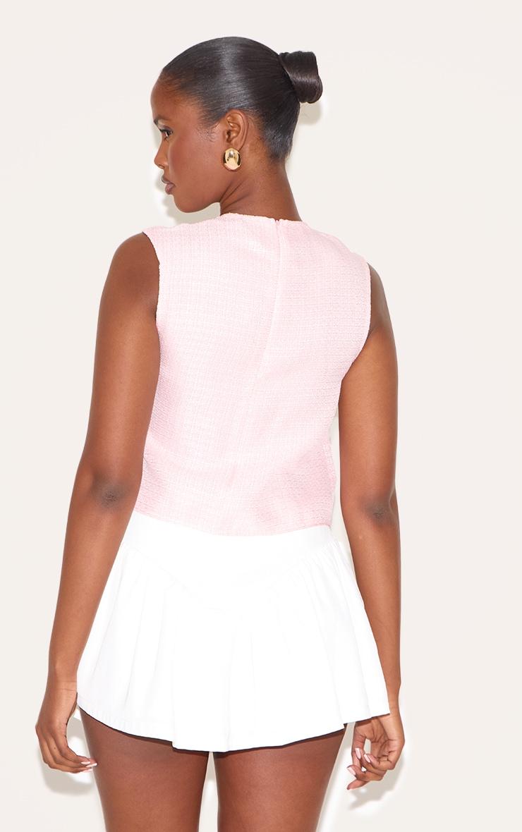 Pink Boxy Boucle Long Top Product Image