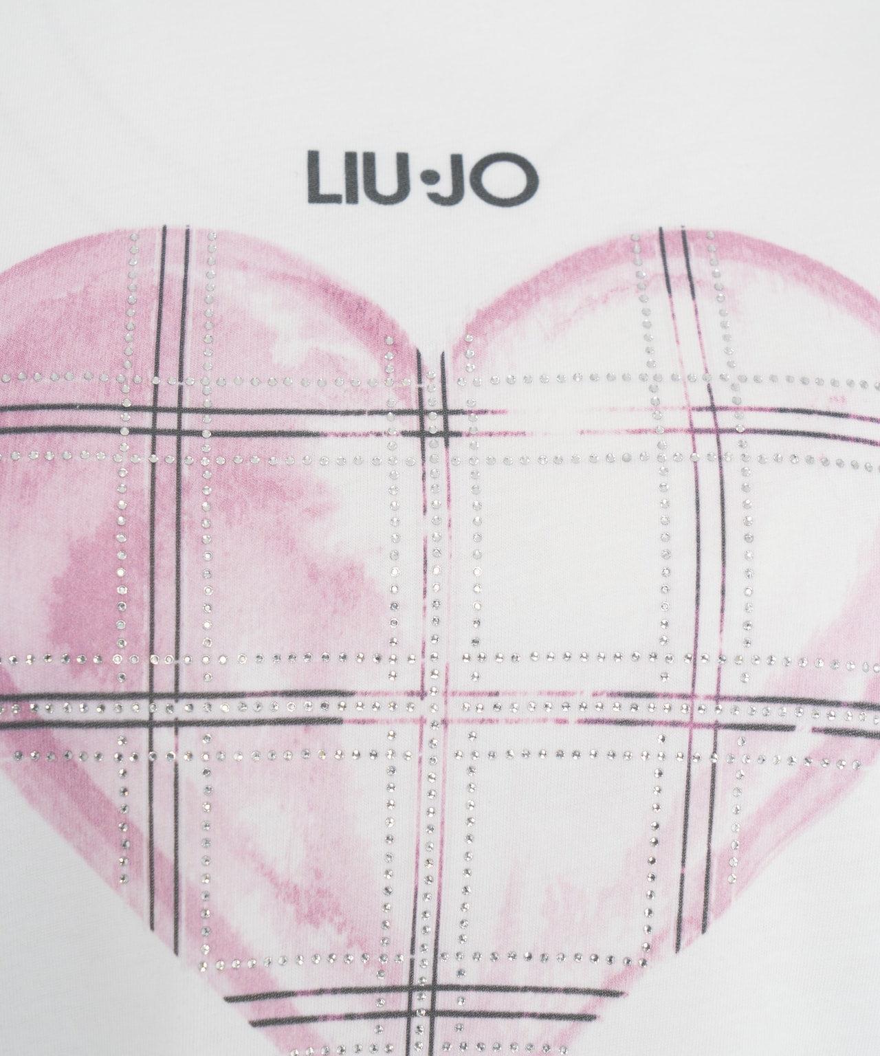 T-shirt with print and rhinestones Product Image