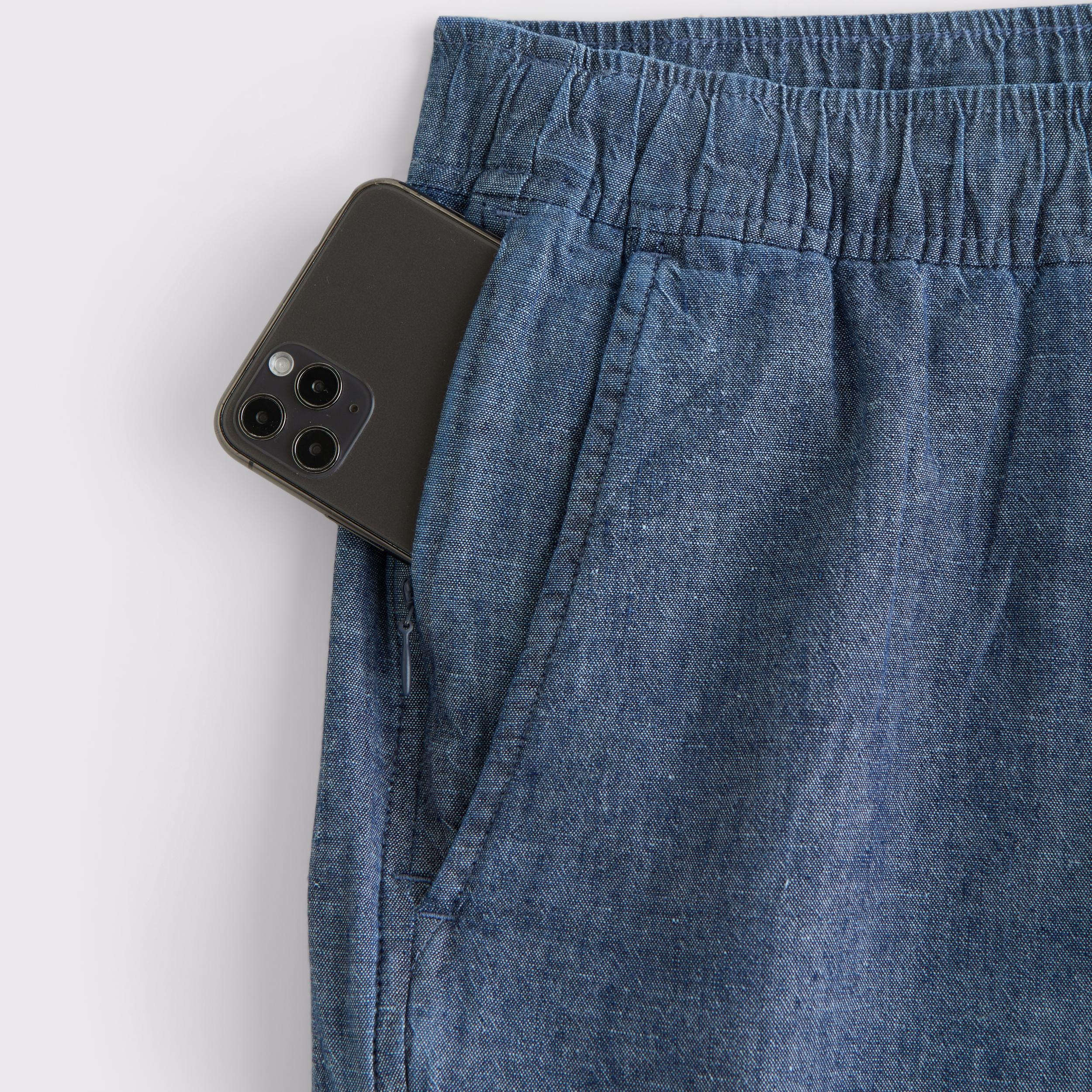 Loose Linen-Blend Pull-On Pant Product Image