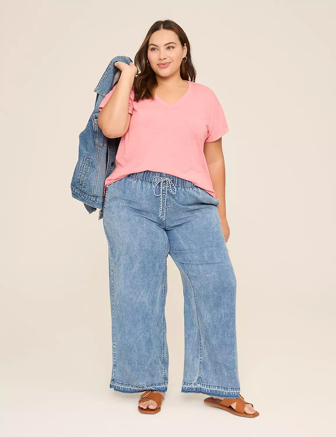 Pull-On Fit Lightweight Denim Relaxed Straight Jean Product Image