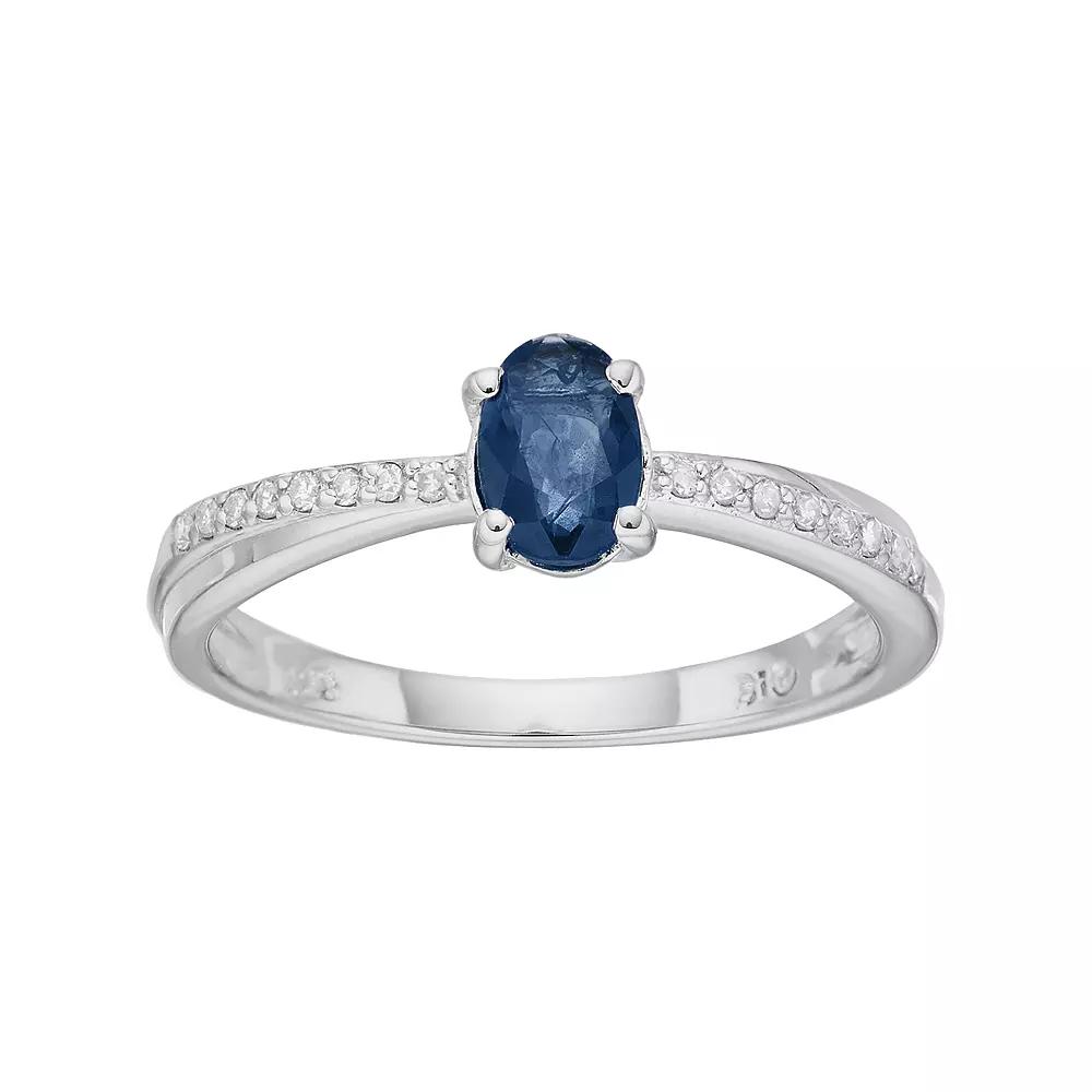 Gemminded Sterling Silver Sapphire & Diamond Accent Ring, Women's, Size: 8, Blue Product Image