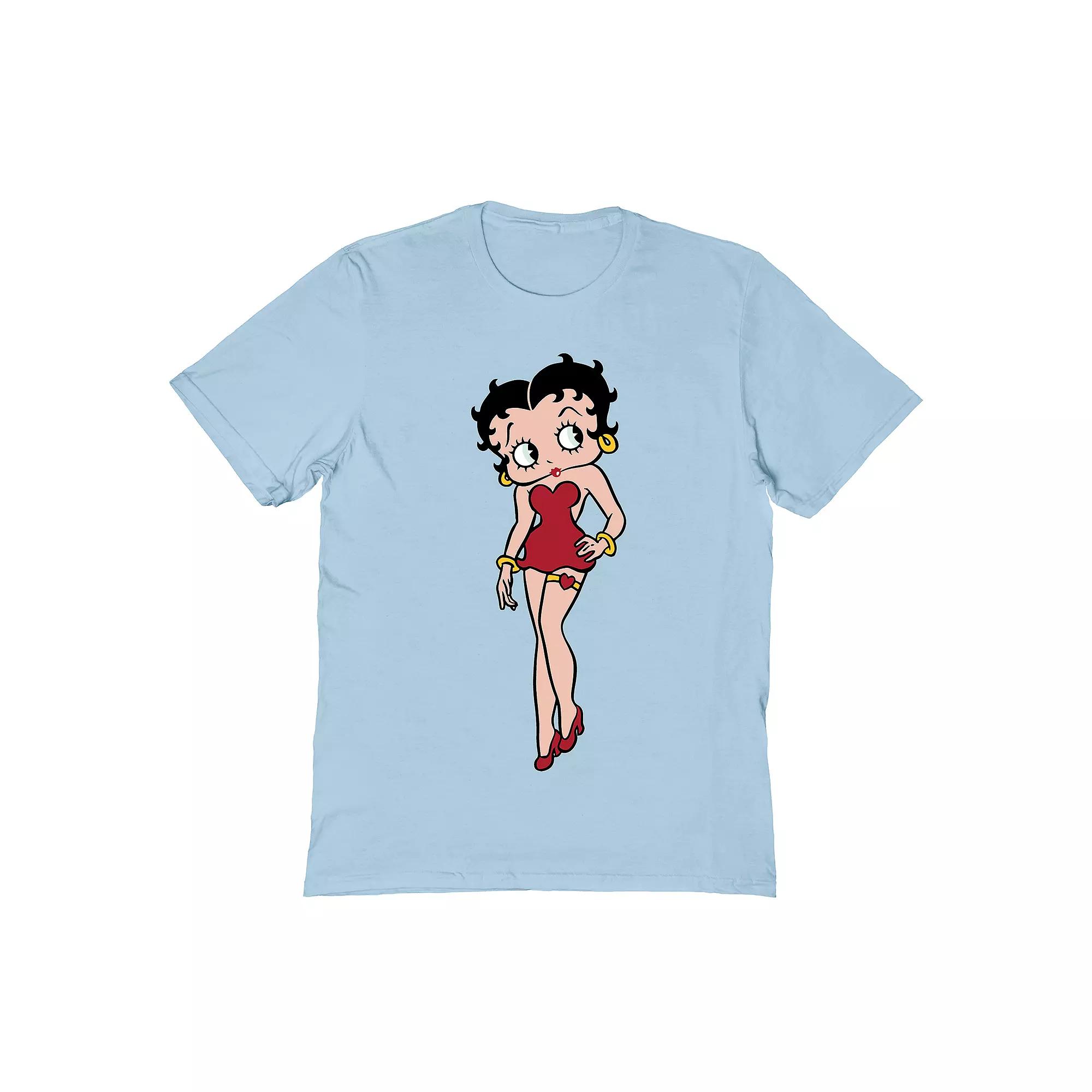 Men's Betty Boop T-Shirt, Size: XL, Light Blue Product Image
