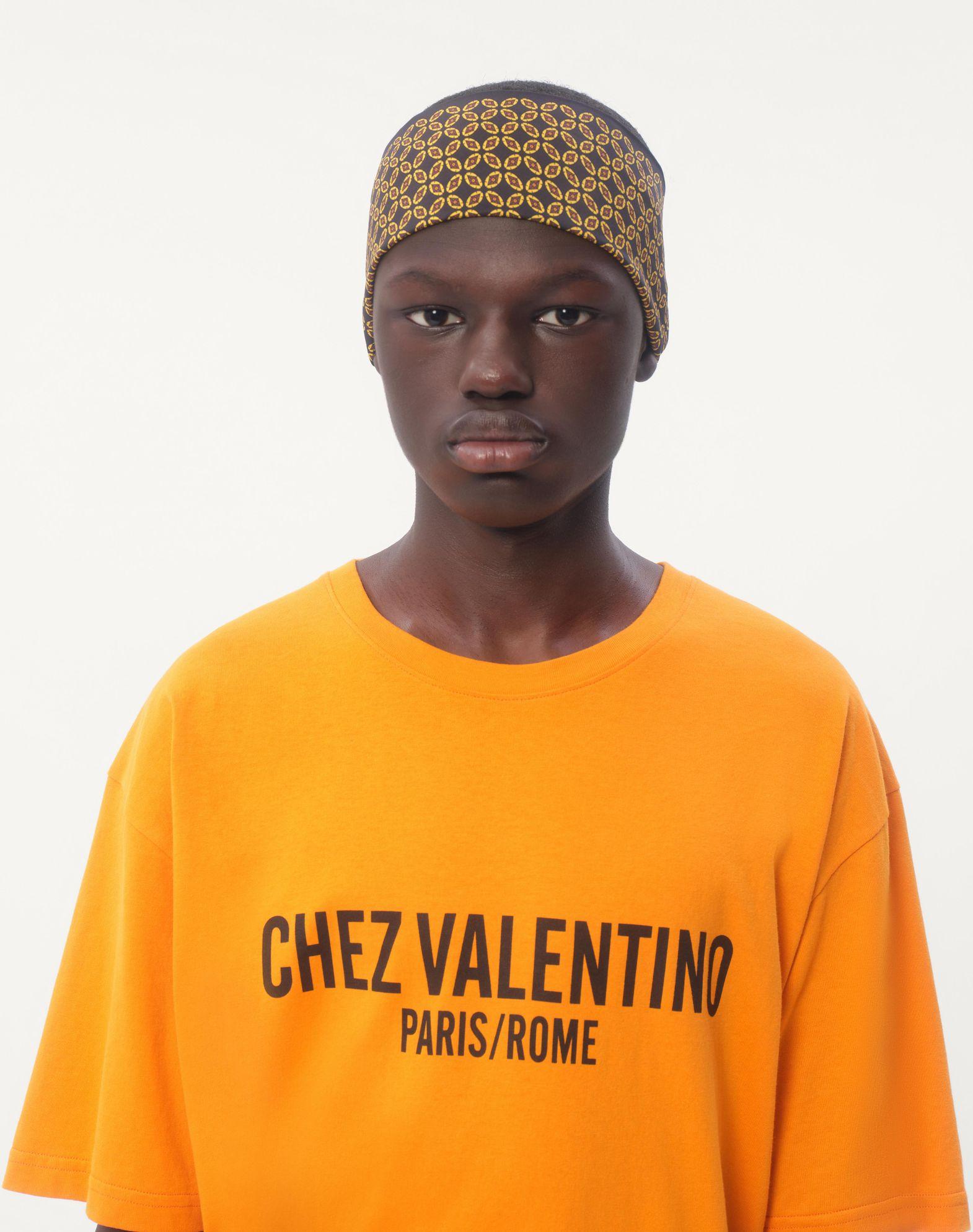 Cotton T-Shirt With Chez Valentino Print Product Image