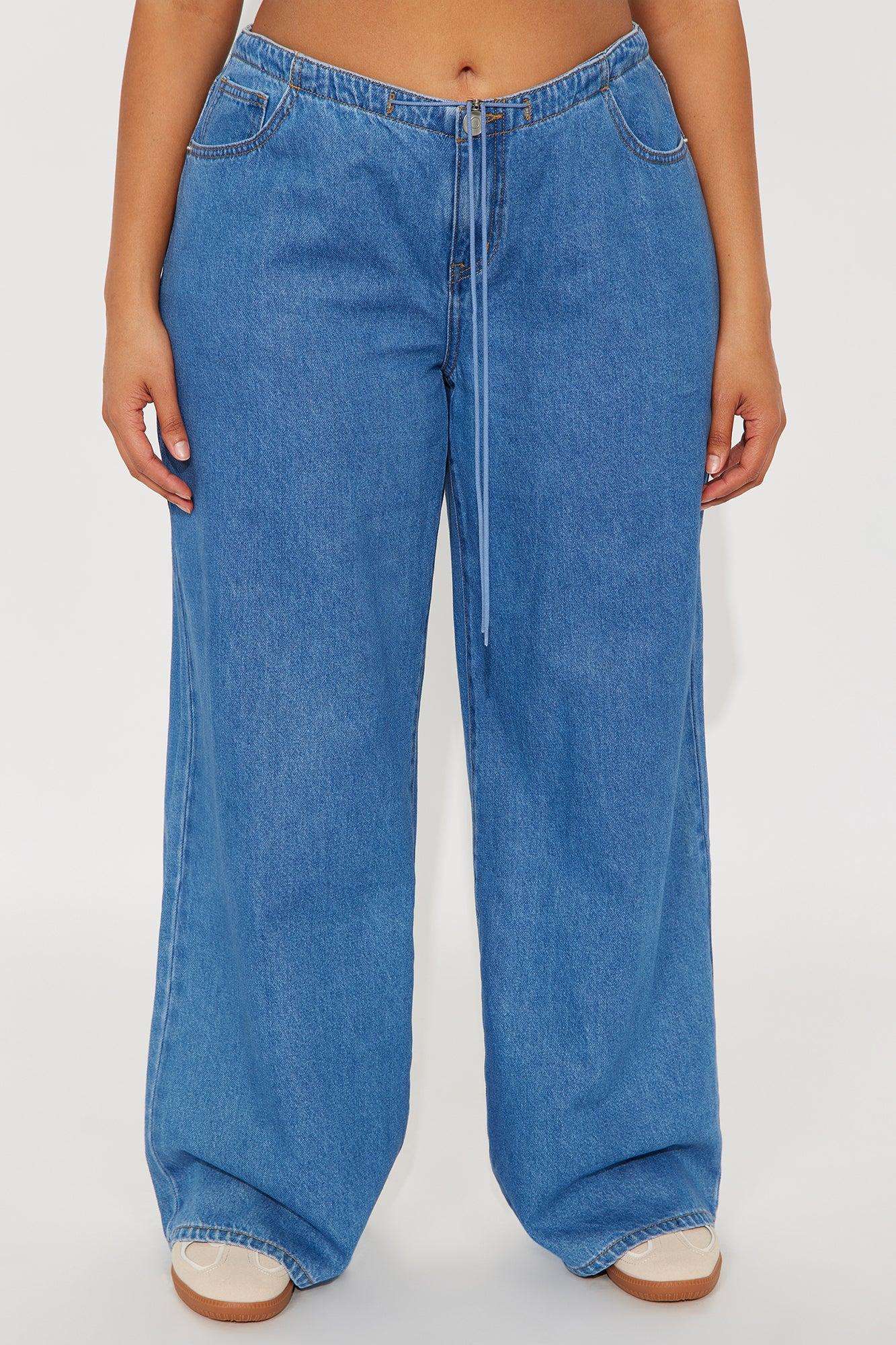 Crosby Toggle Waist Wide Leg Jeans - Medium Wash Female Product Image