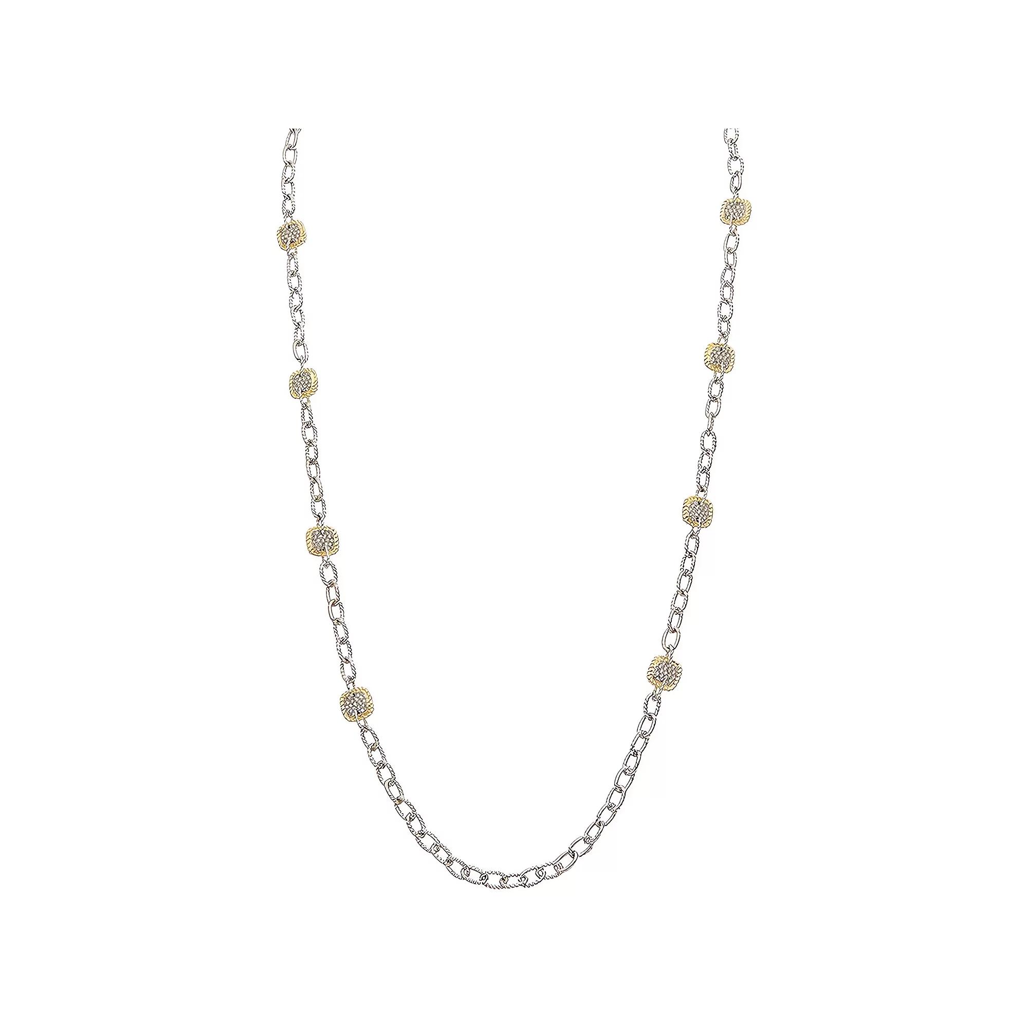 Juvell 18k Gold Plated Two Tone Cubic Zirconia Necklace, Women's Product Image