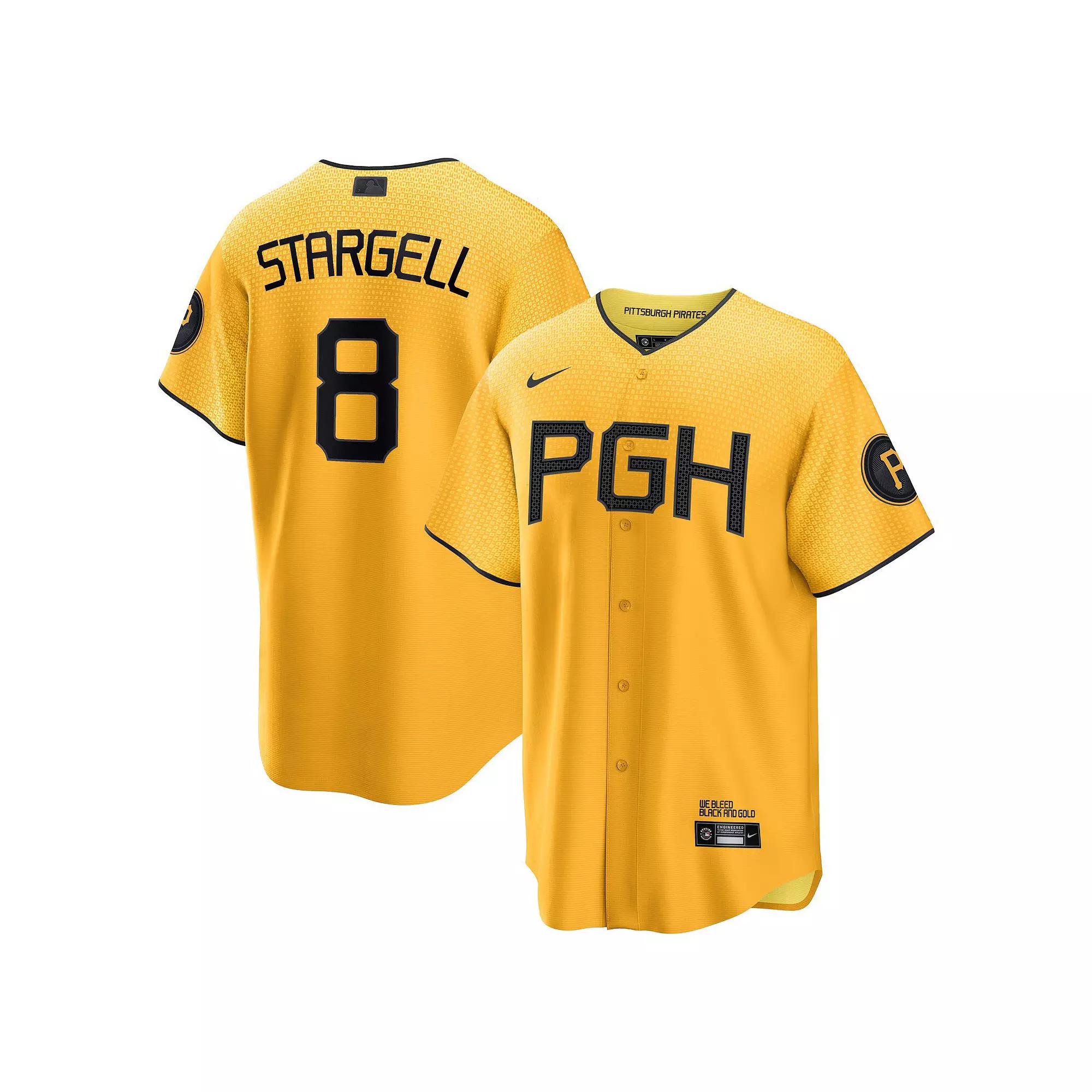 Men's Nike Willie Stargell Gold Pittsburgh Pirates 2023 City Connect Replica Player Jersey,  Product Image