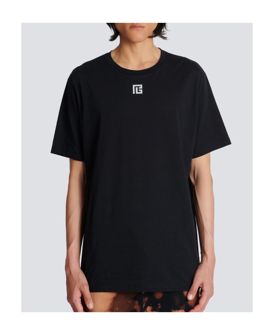BALMAIN Logo-embroidered Crew-neck T-shirt In Black Product Image