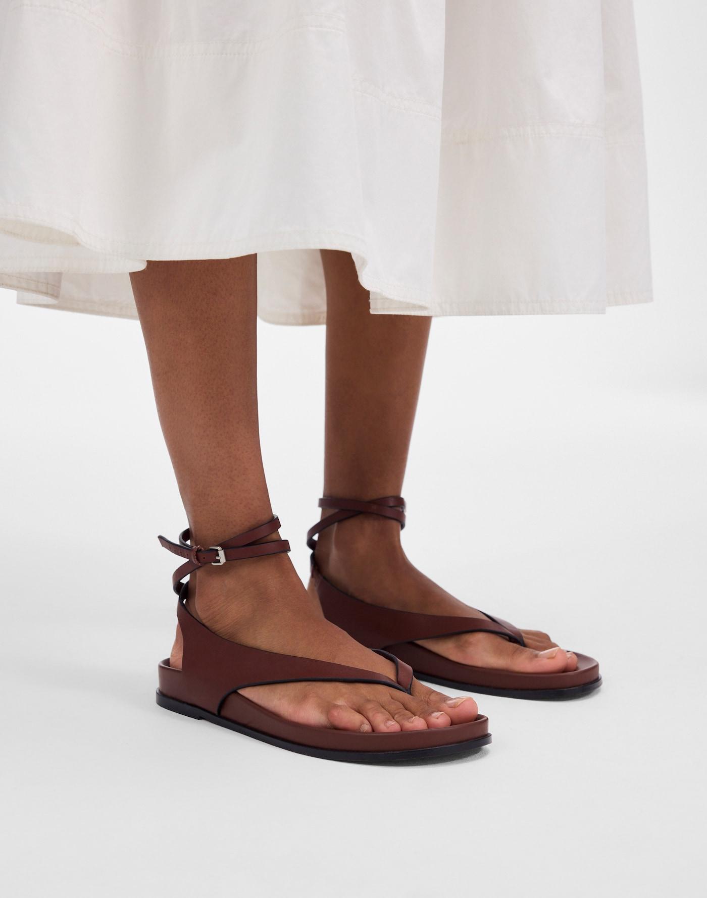 The Eleni Ankle-Wrap Thong Sandal Product Image