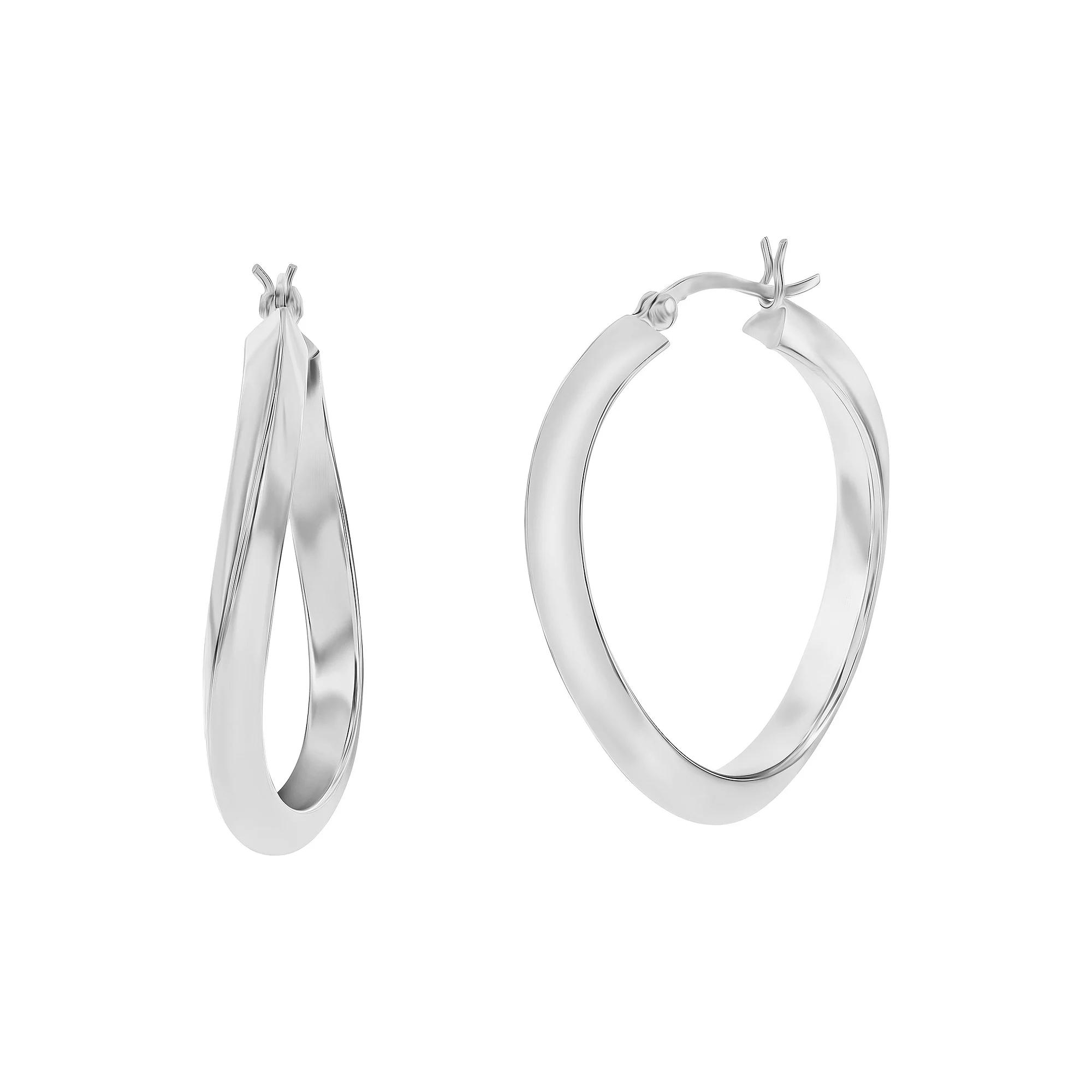 Argento Bella Twist Hoop Earrings, Women's, Sterling Product Image